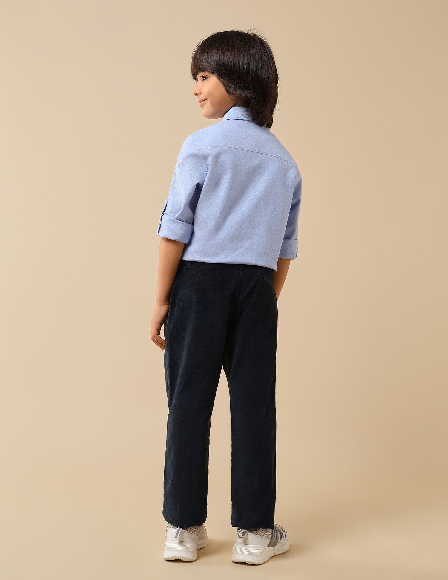 Boys Solid Slim Fit Trousers Navy - U.S. POLO ASSN. | Large