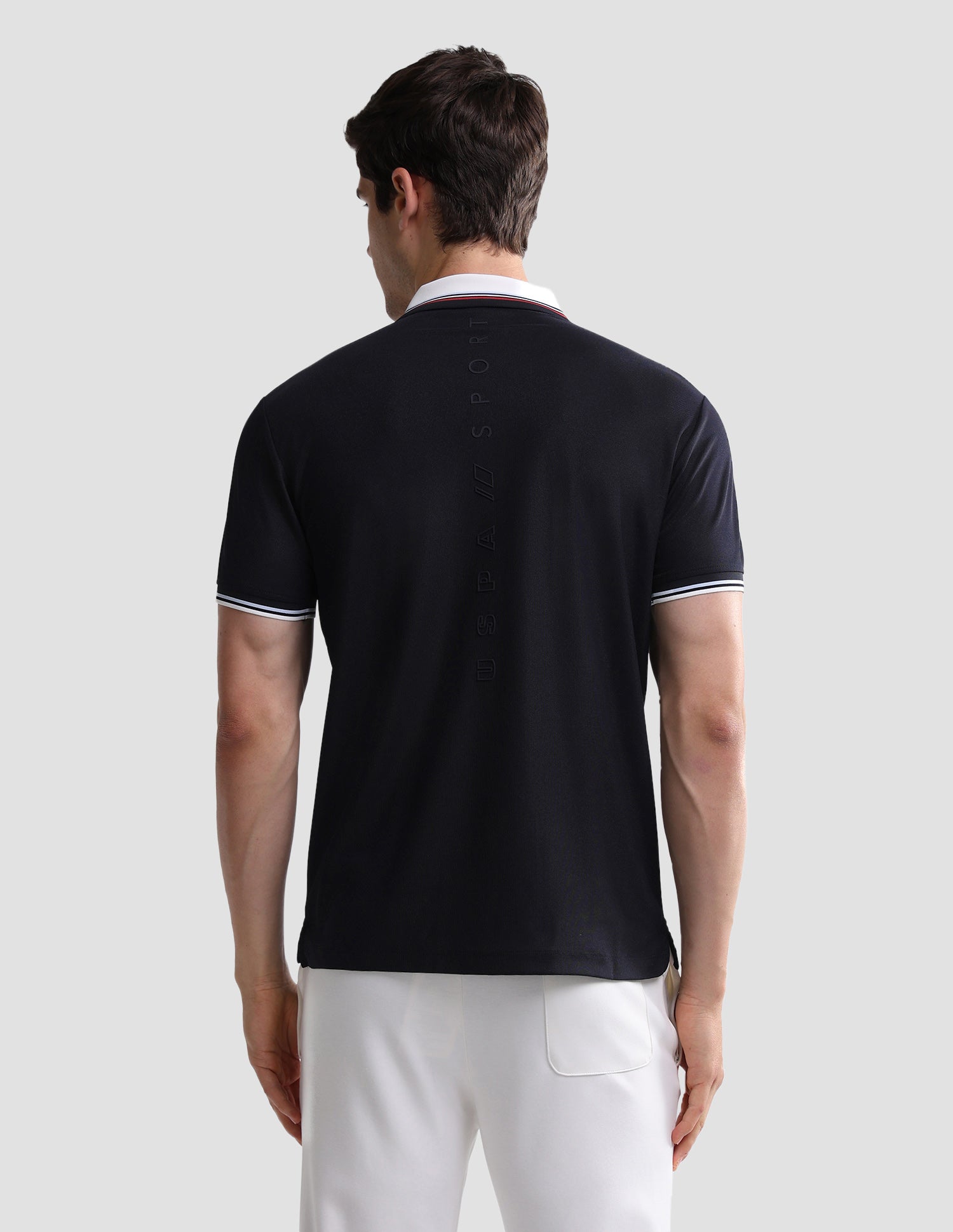 Solid Slim Fit Active Polo Shirt Navy - U.S. Polo Assn. India | Large