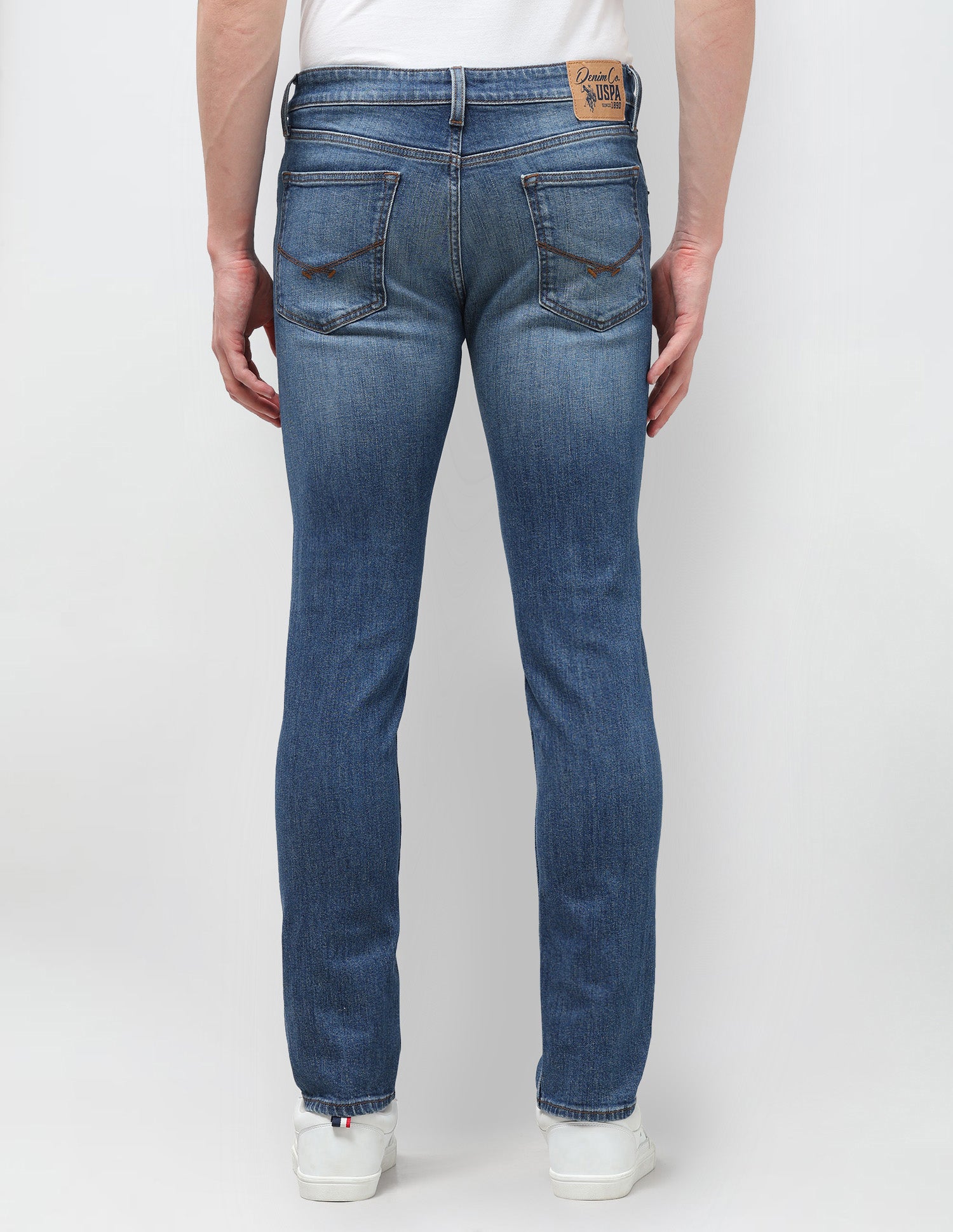 Regallo Skinny Fit Blue Jeans Mid Blue - U.S. Polo Assn. India | Large