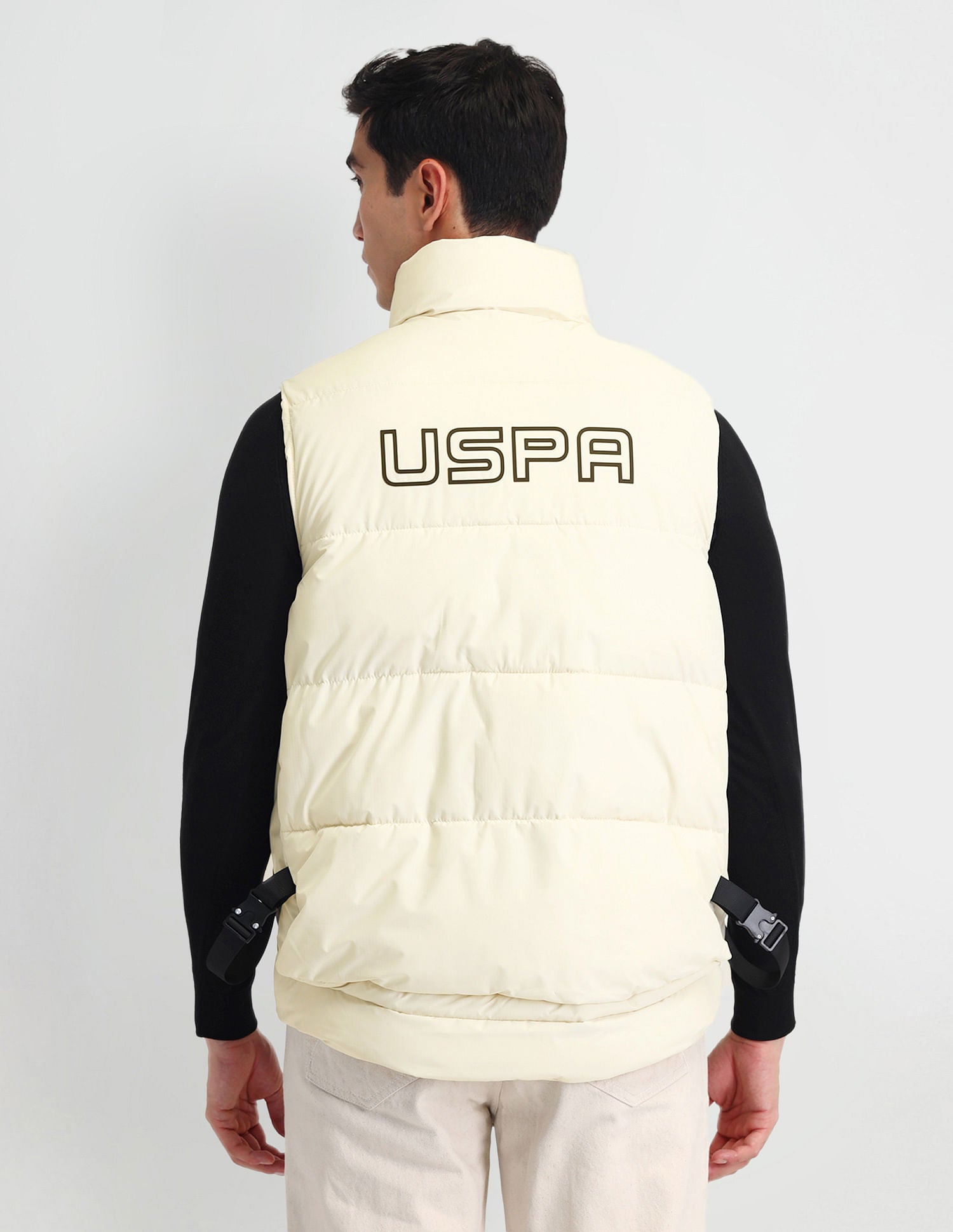 Regular Fit Solid Padded Jacket Ivory - U.S. POLO ASSN. | Large