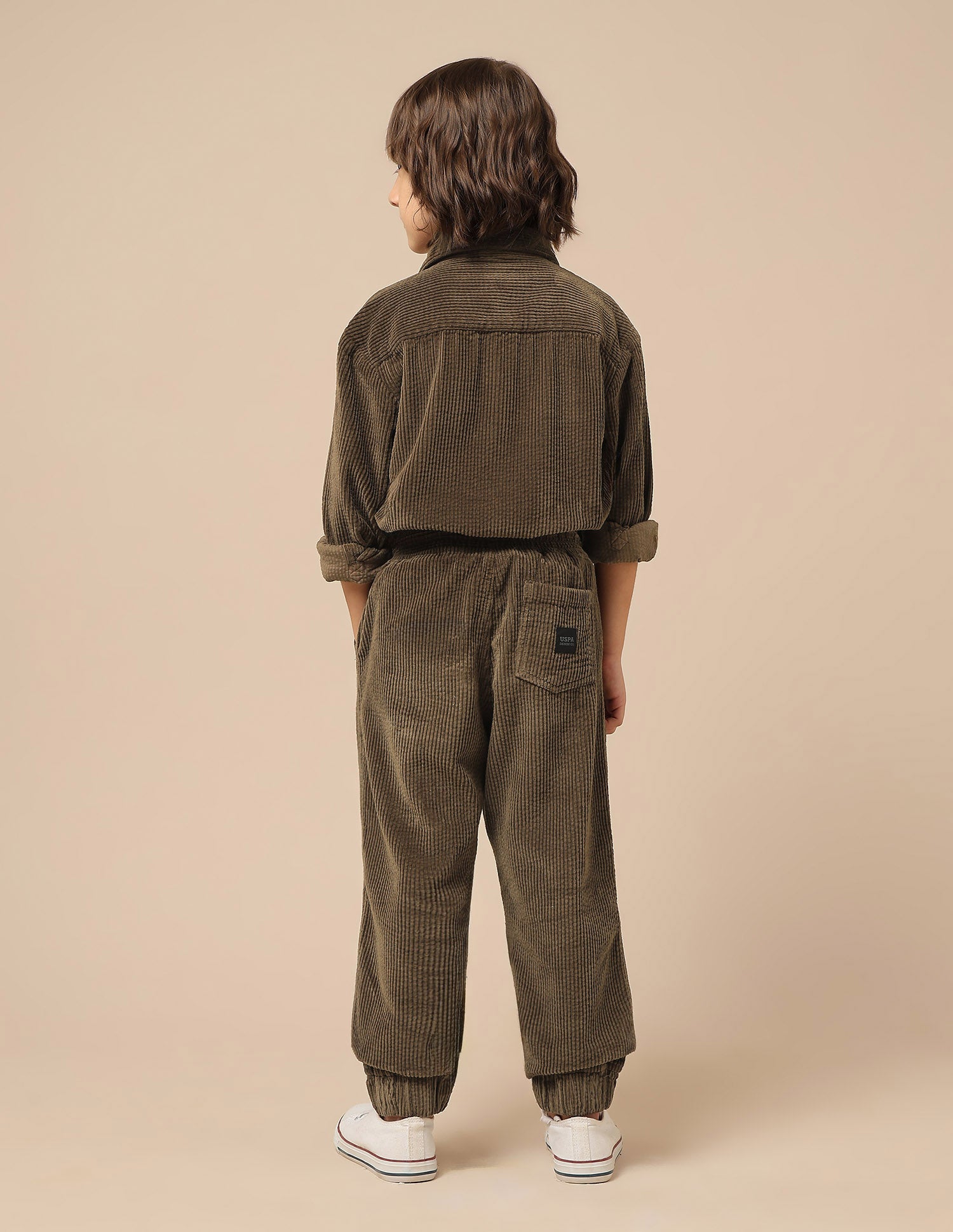 Boys Relaxed Fit Corduroy Joggers Brown - U.S. POLO ASSN. | Large