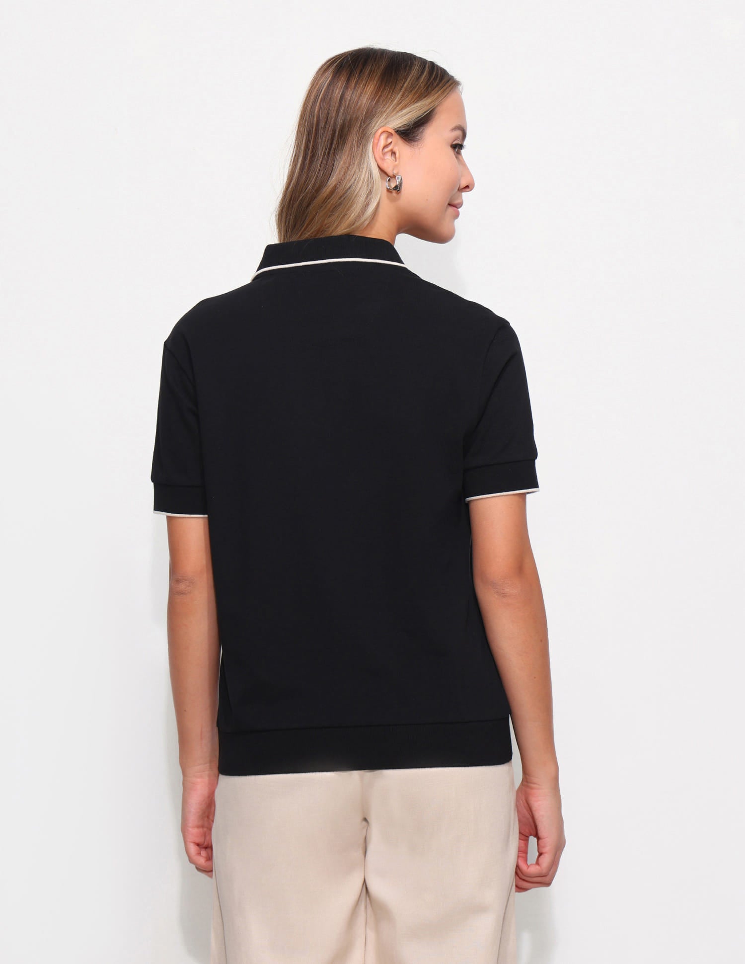 Relaxed Fit Solid Polo Shirt Black - U.S. Polo Assn. India | Large