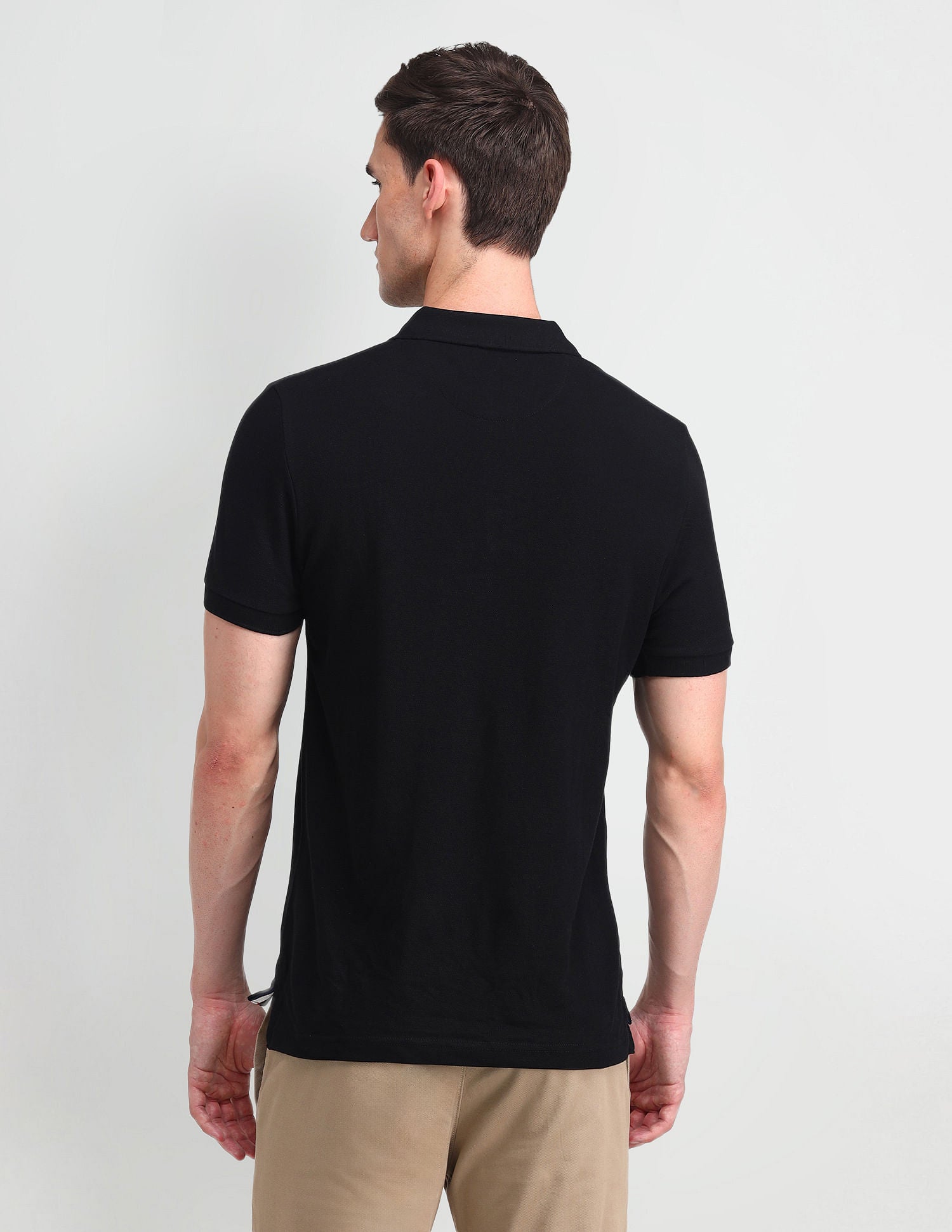 Brand Embroidered Cotton Polo Shirt Black - U.S. POLO ASSN. | Large