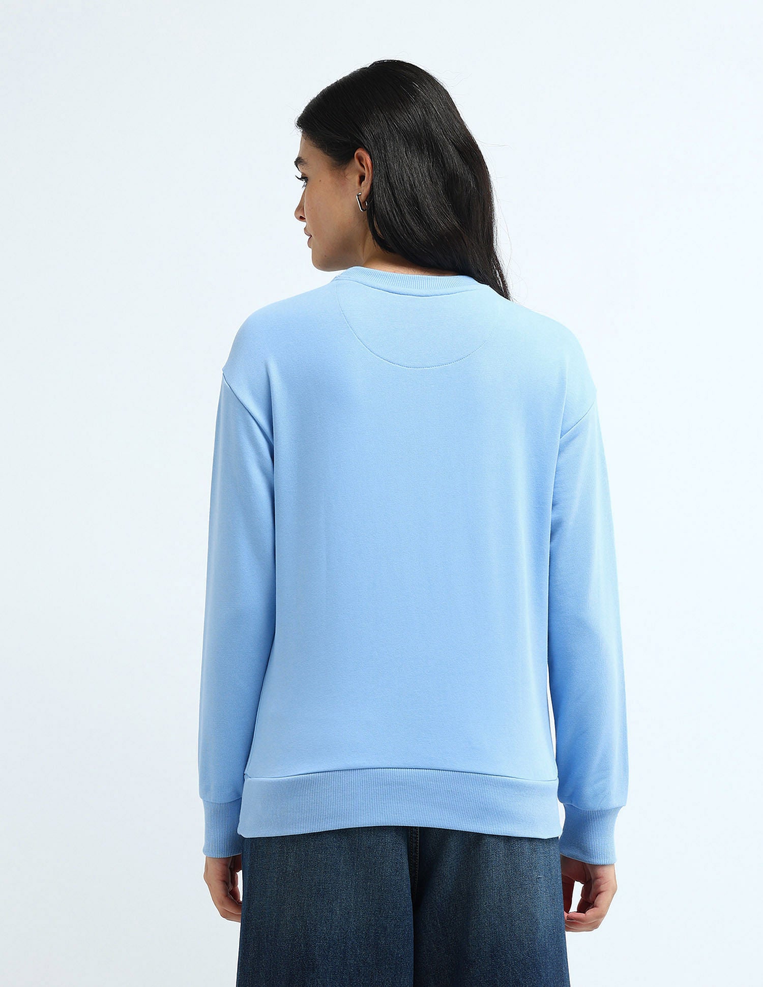 Drop Shoulder Applique Print Sweatshirt Light Blue - U.S. POLO ASSN. | Large