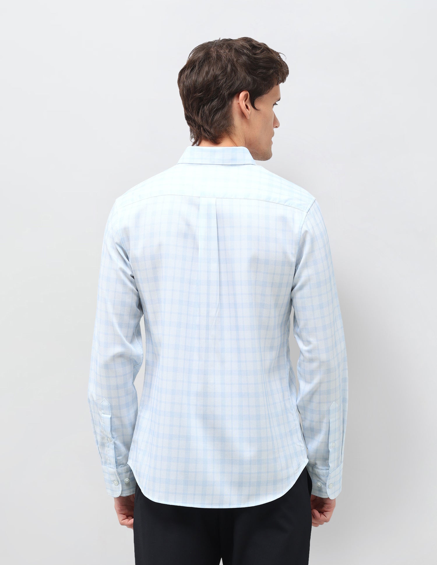 Tartan Checked Dobby Shirt Light Blue - U.S. Polo Assn. India | Large