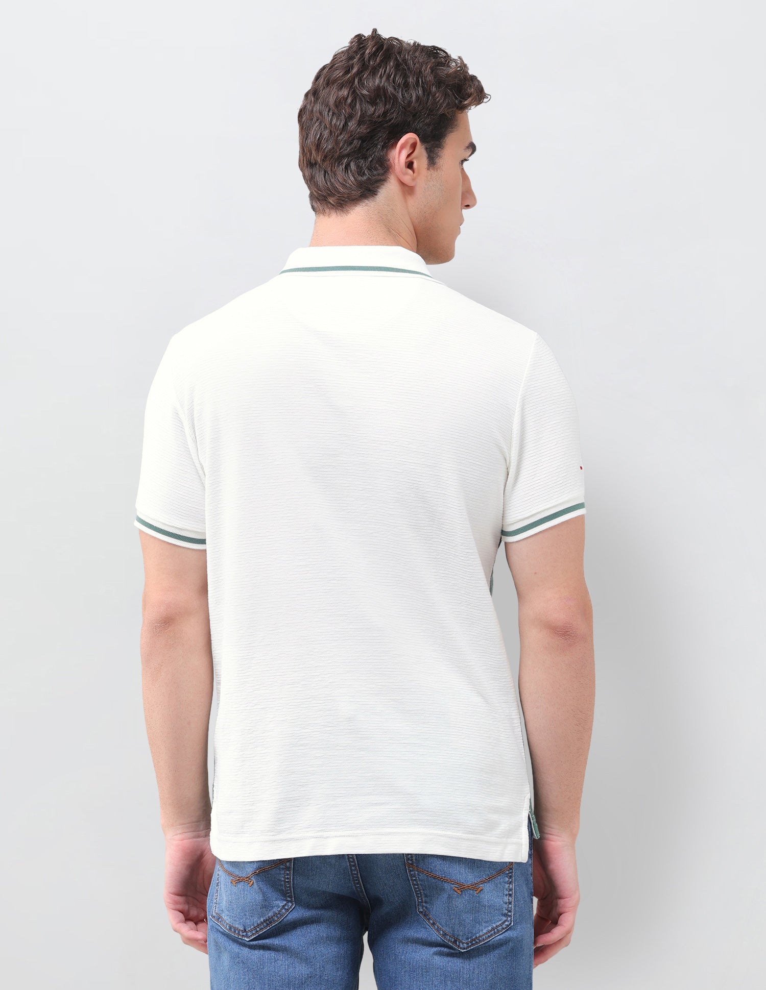 Colourblocked Slim Fit Polo Shirt Ivory - U.S. Polo Assn. India | Large