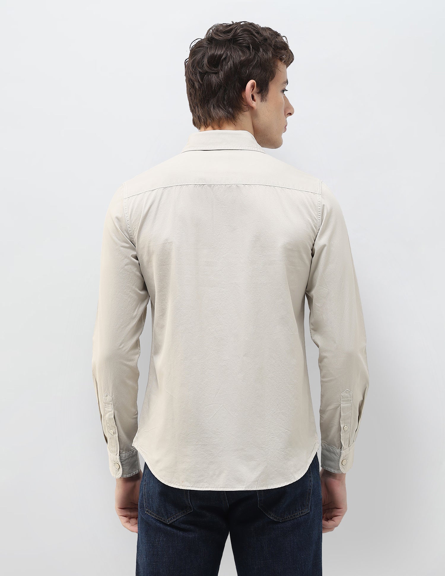 Twill Regular Fit Shirt Stone - U.S. Polo Assn. India | Large