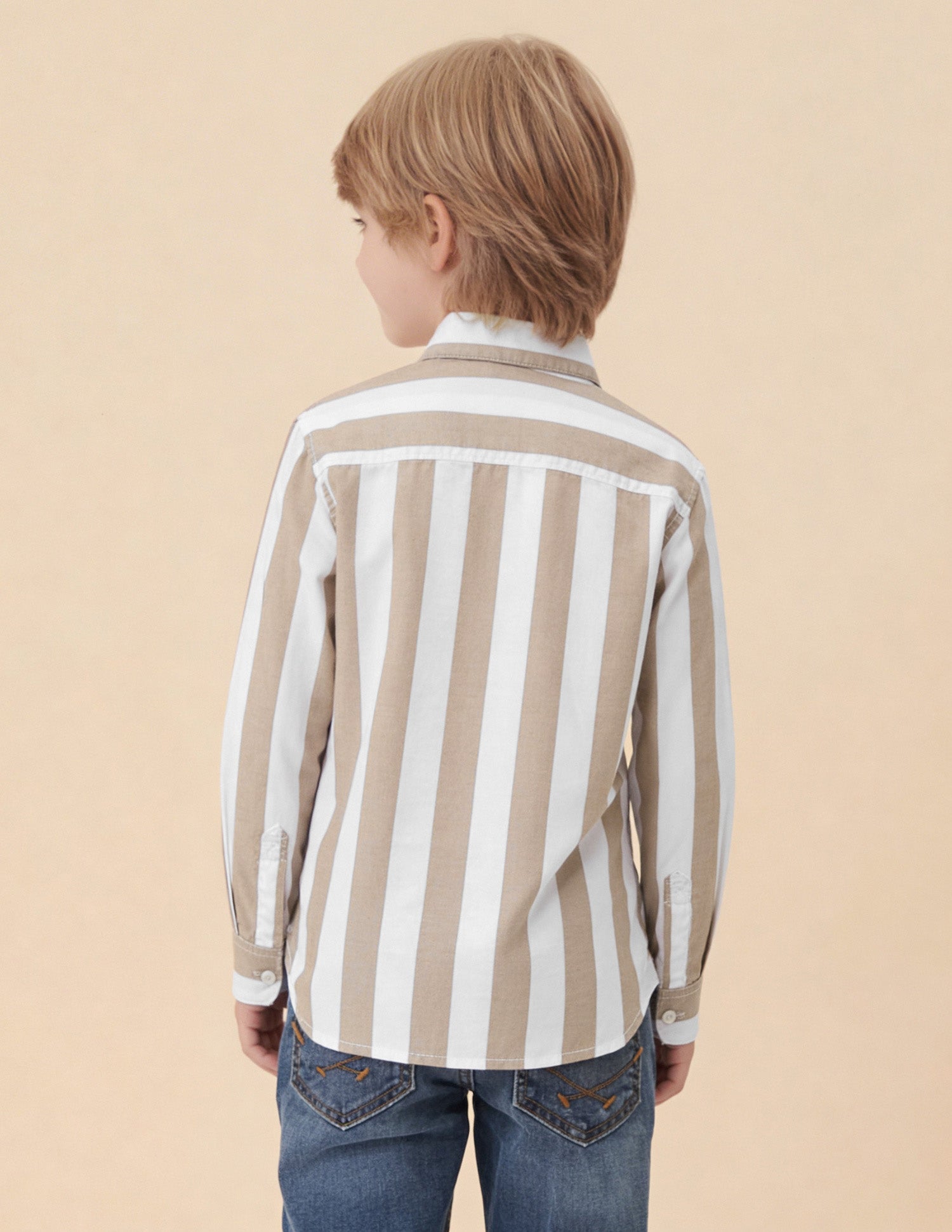 Vertical Striped Twill Shirt Brown - U.S. Polo Assn. India | Large