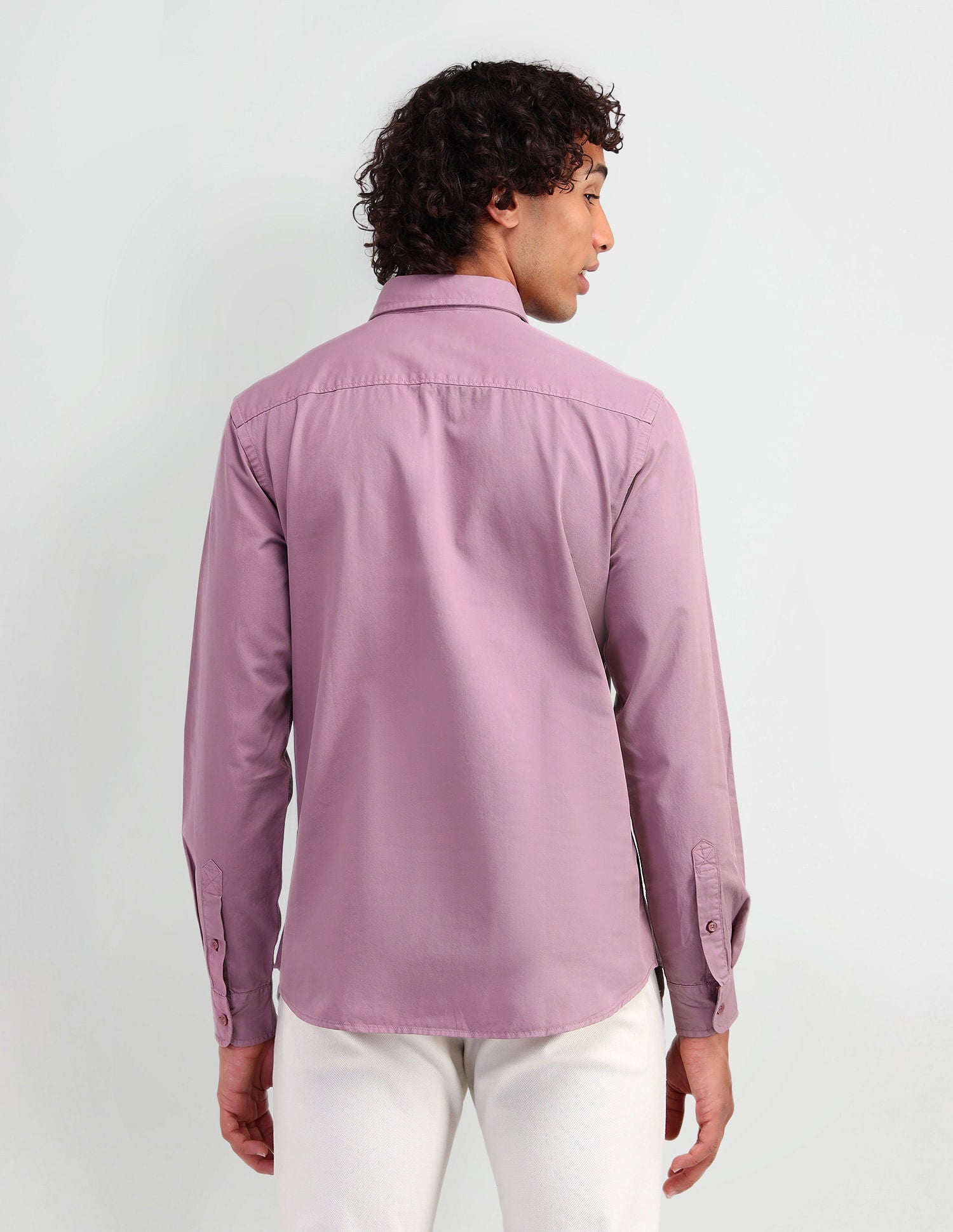 Slim Fit Cotton Twill Shirt Pink - U.S. Polo Assn. India | Large