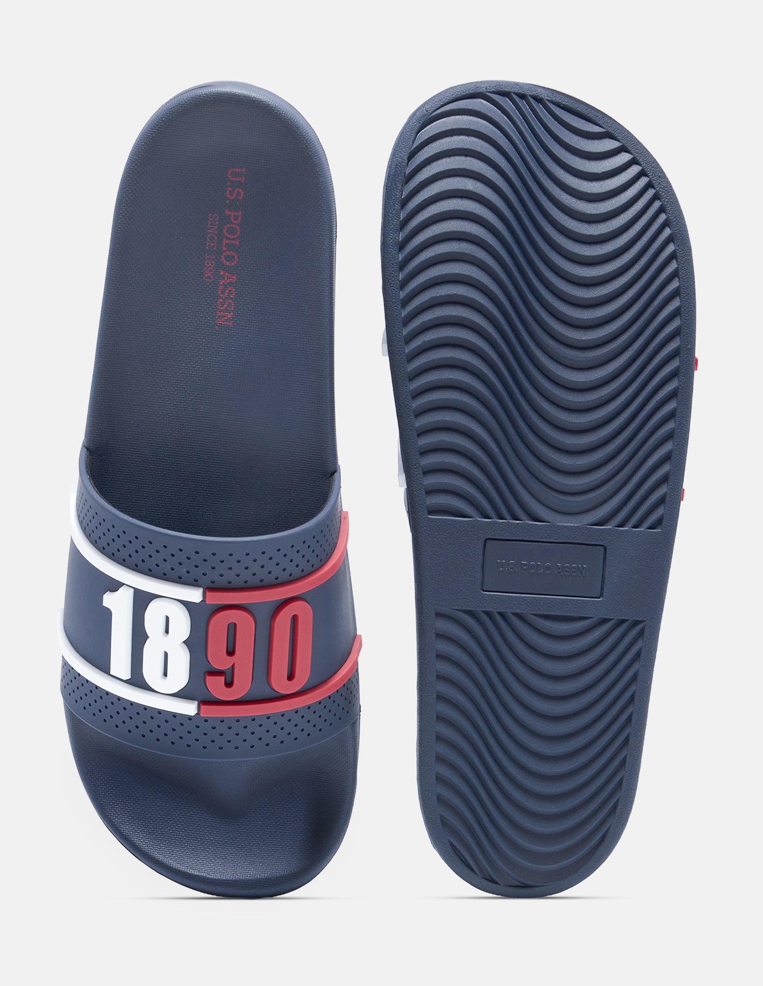 Numeric Embossed Alfie Sliders Navy - U.S. Polo Assn. India | Large