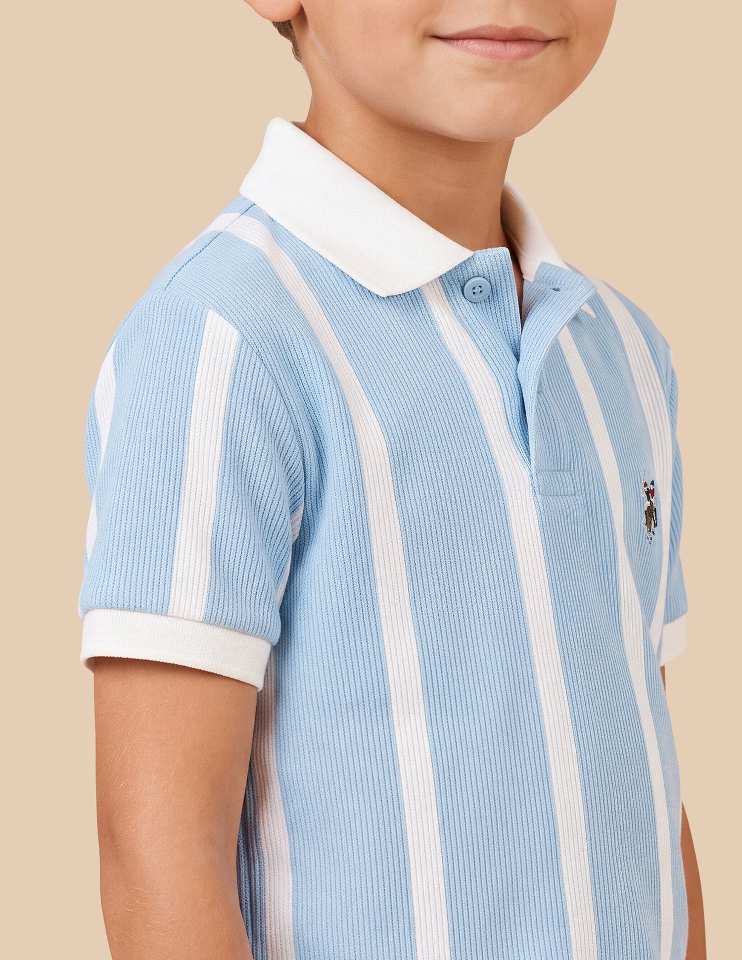Vertical Striped Regular Fit Polo Shirt Light Blue - U.S. Polo Assn. India | Large