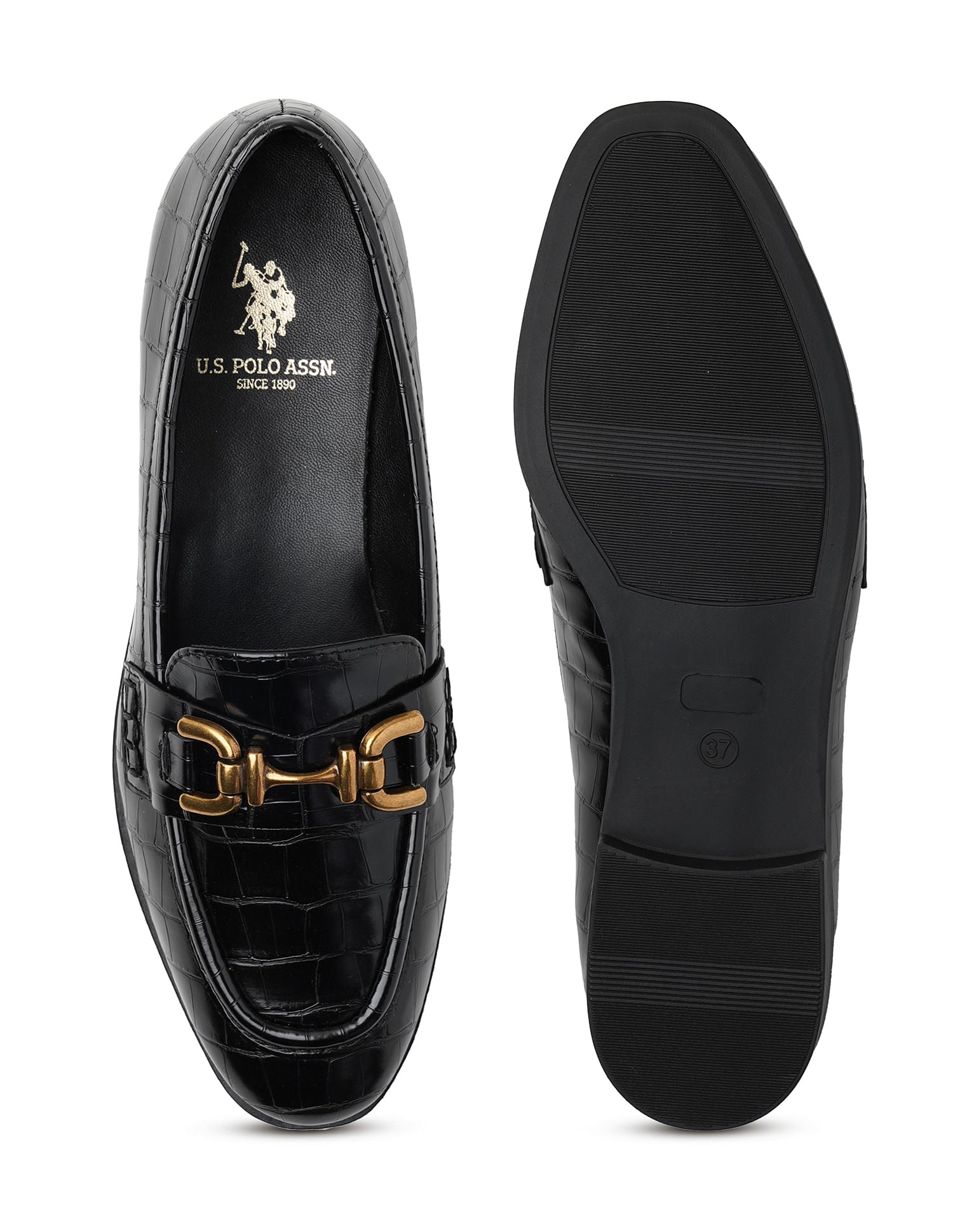 Round Toe Leisure Luna Loafers Black - U.S. POLO ASSN. | Large