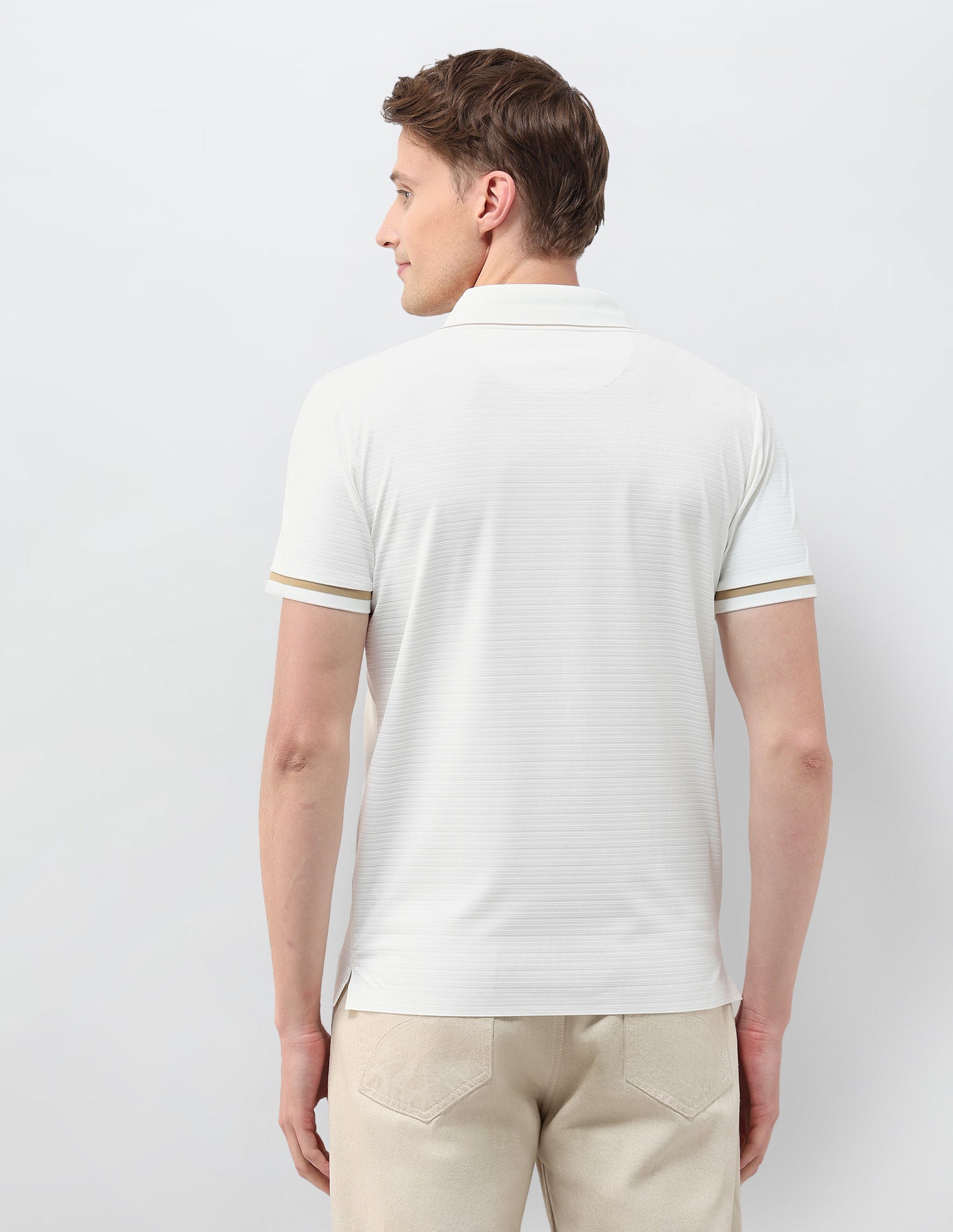 Textured Slim Fit Polo Shirt Off White - U.S. Polo Assn. India | Large