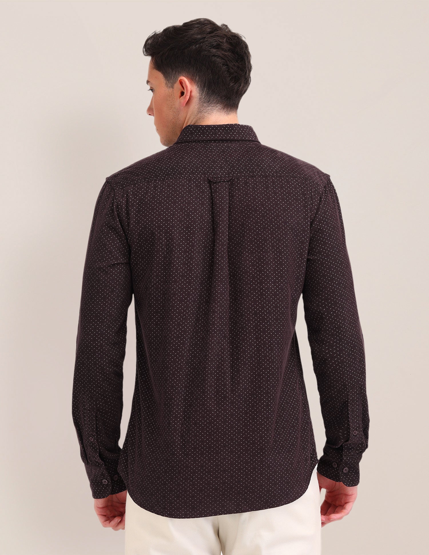 All-Over Printed Cotton Shirt Maroon - U.S. Polo Assn. India | Large