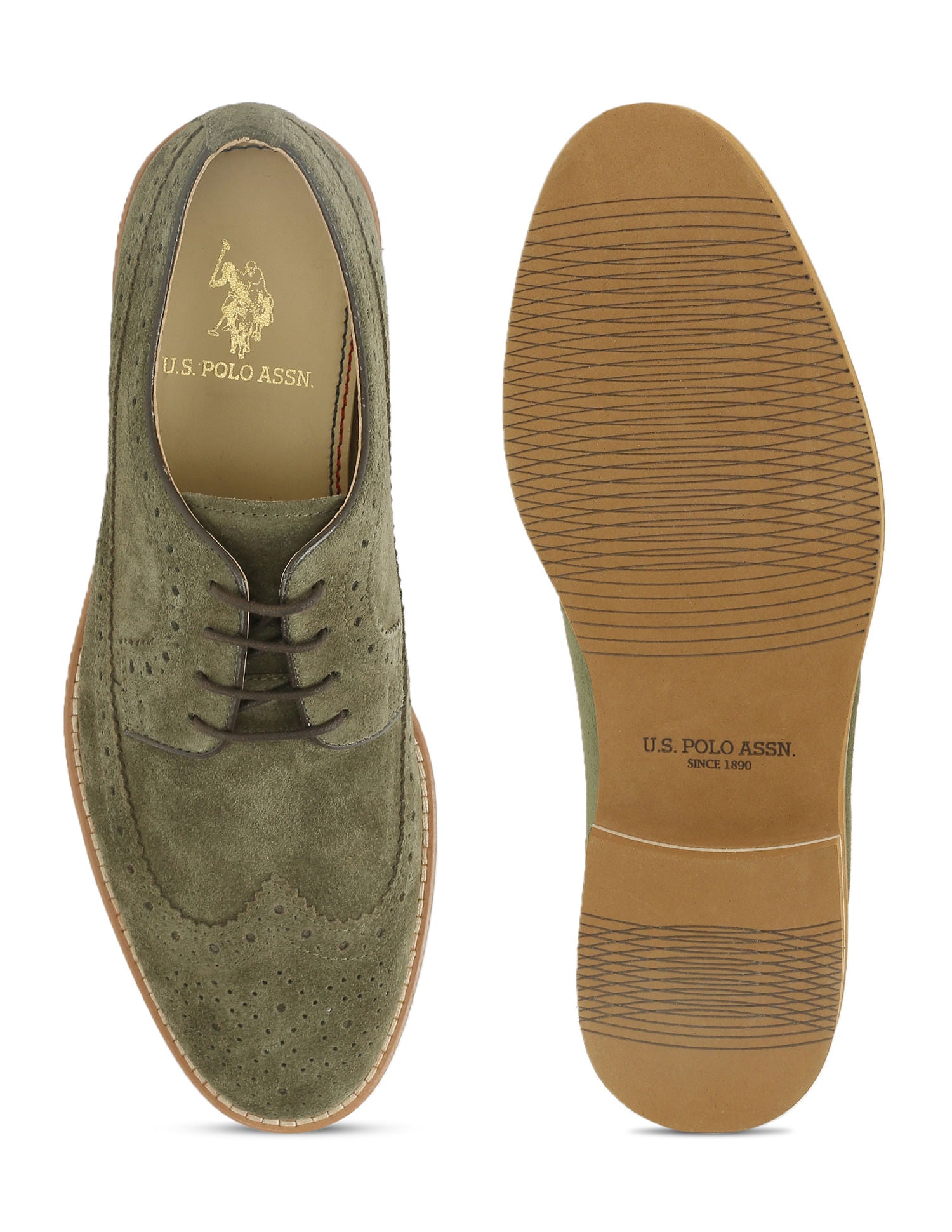 Men Lumer Lace-Ups Casual Shoes Olive - U.S. POLO ASSN. | Large