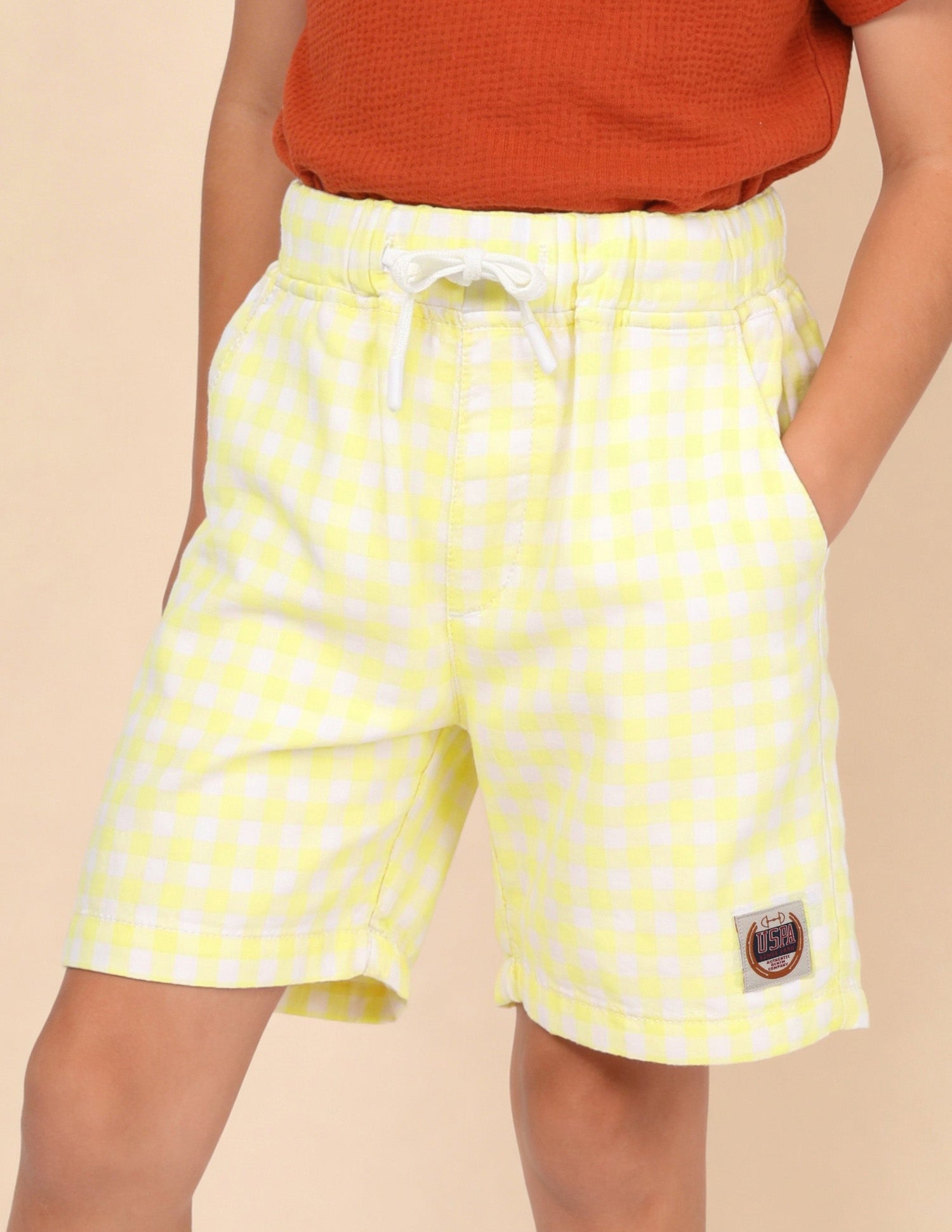 Tartan Check Relaxed Fit Shorts Yellow - U.S. Polo Assn. India | Large