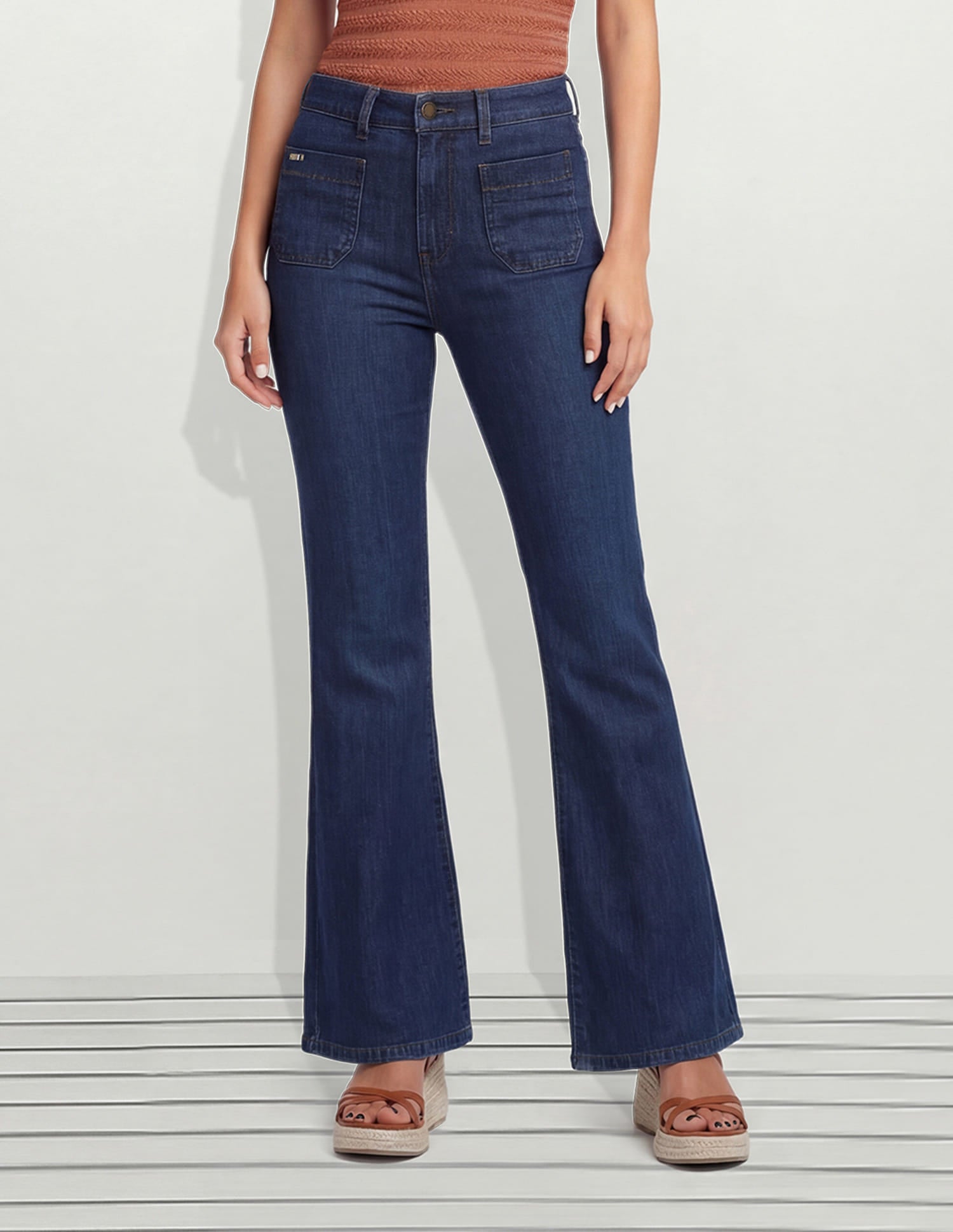 High Rise Flared Fit Jeans Blue - U.S. Polo Assn. India | Large