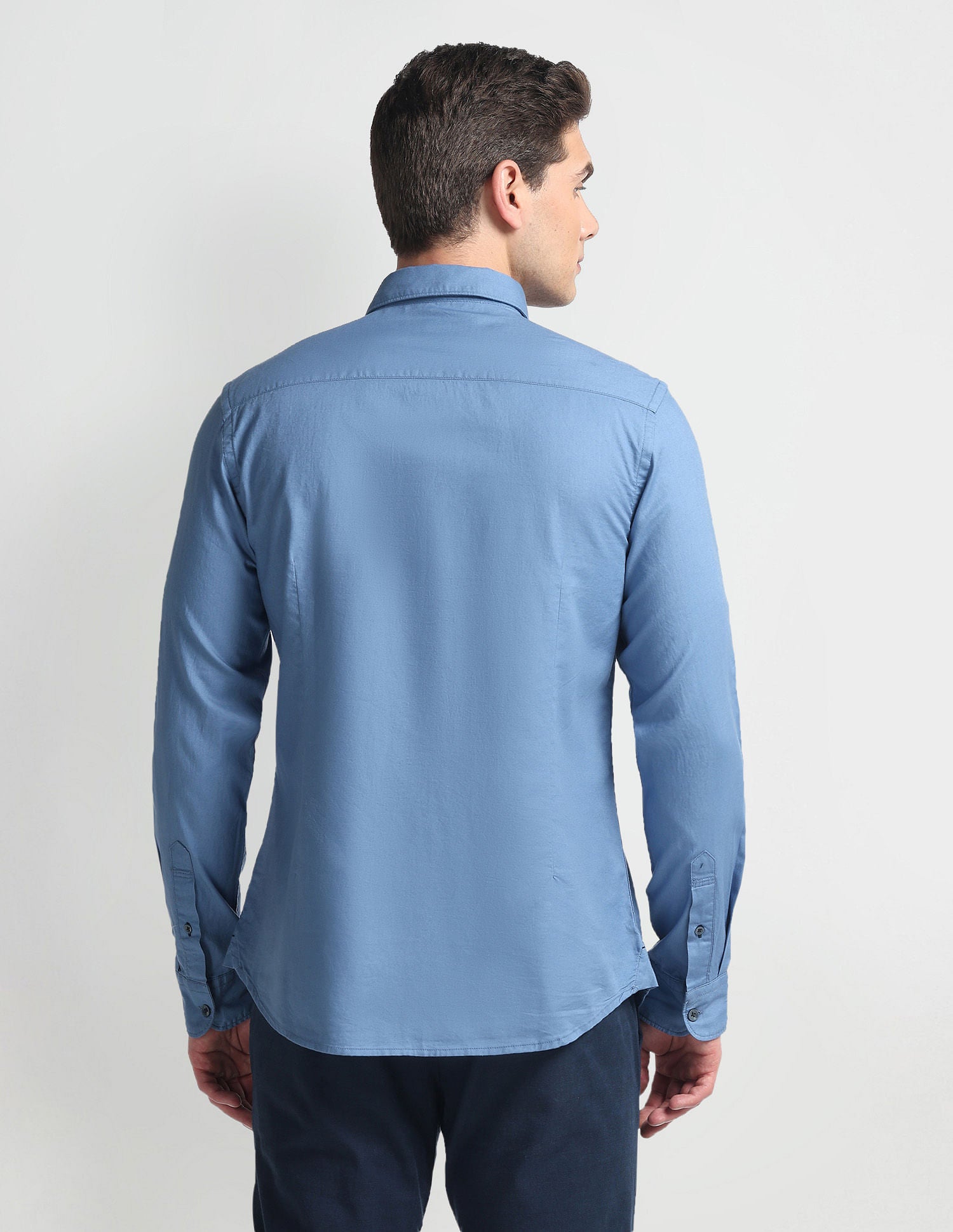 Cotton Twill Slim Shirt Blue - U.S. Polo Assn. India | Large