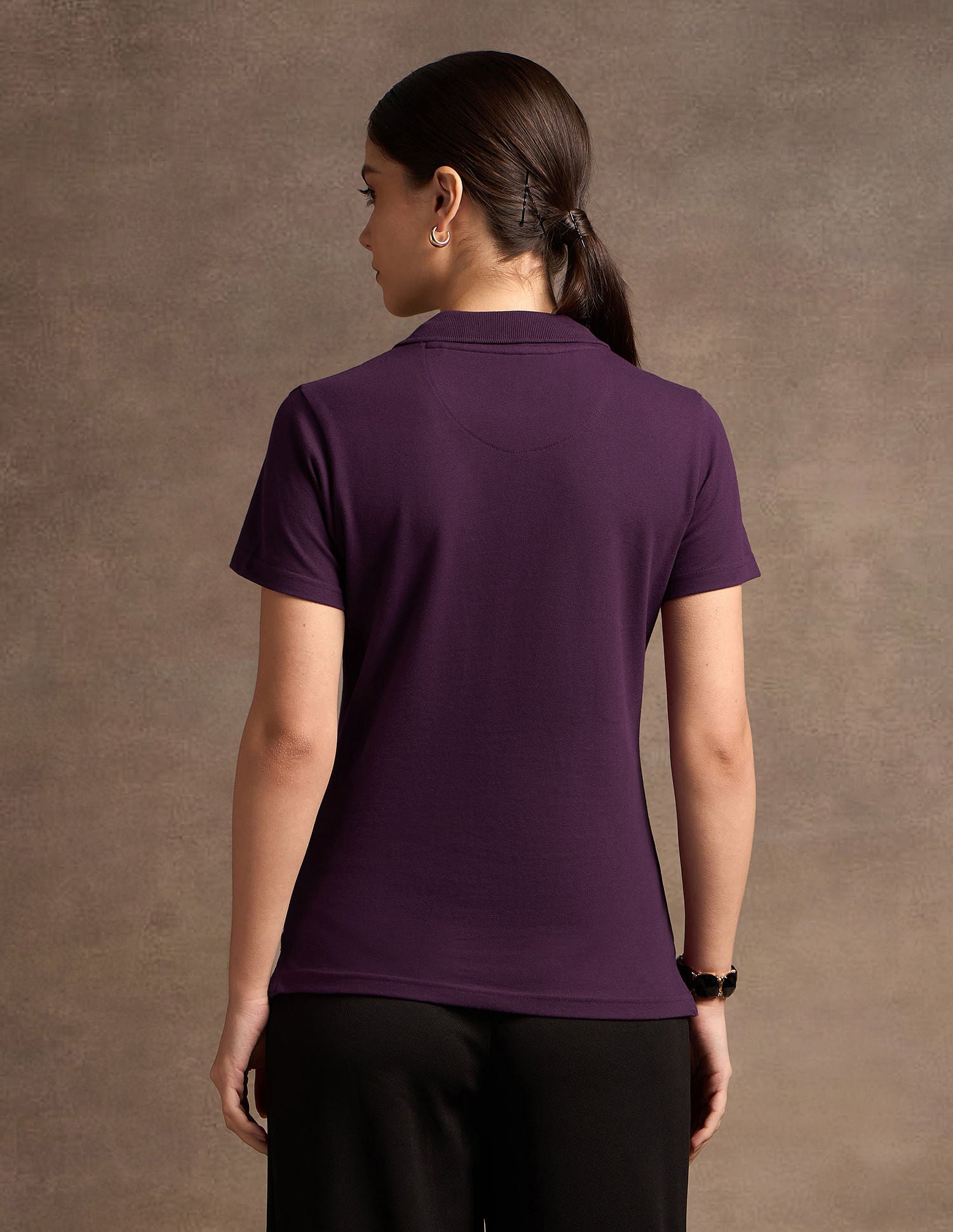 V-Neck Polo Collar Polo Shirt Purple - U.S. POLO ASSN. | Large