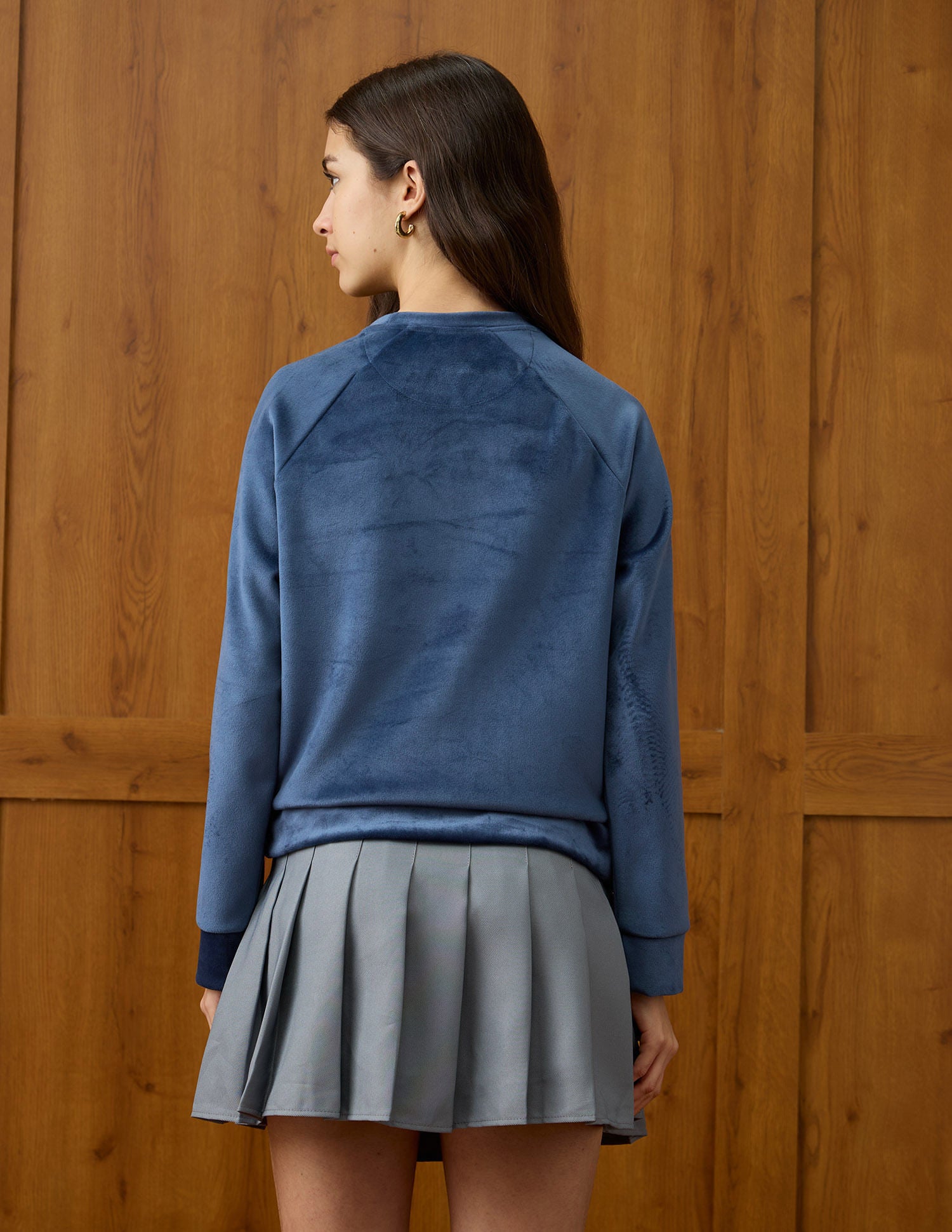 Relaxed Fit Velvet Sweatshirt Blue - U.S. POLO ASSN. | Large