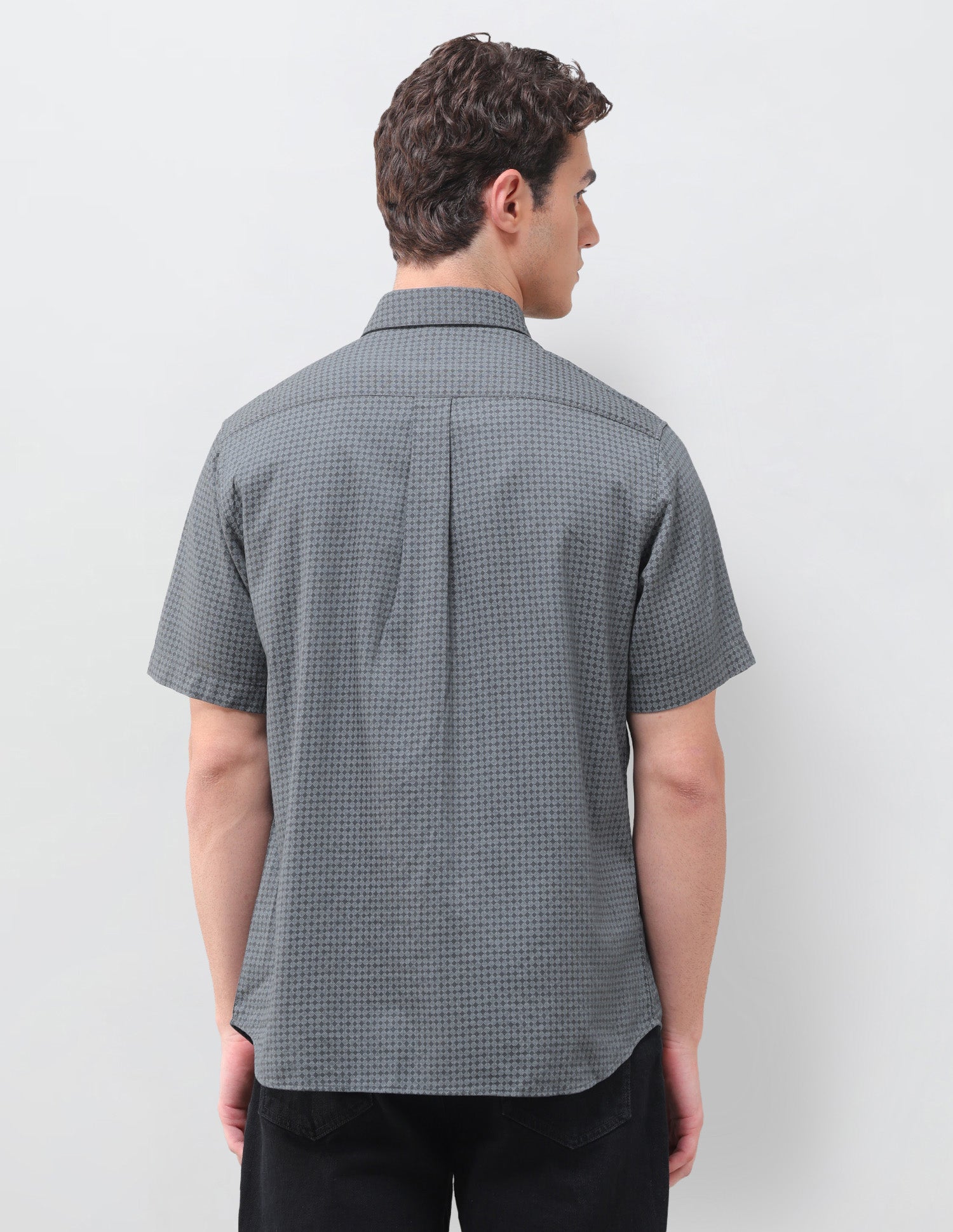 Geometric Printed Regular Fit Shirt Dark Grey - U.S. Polo Assn. India | Large