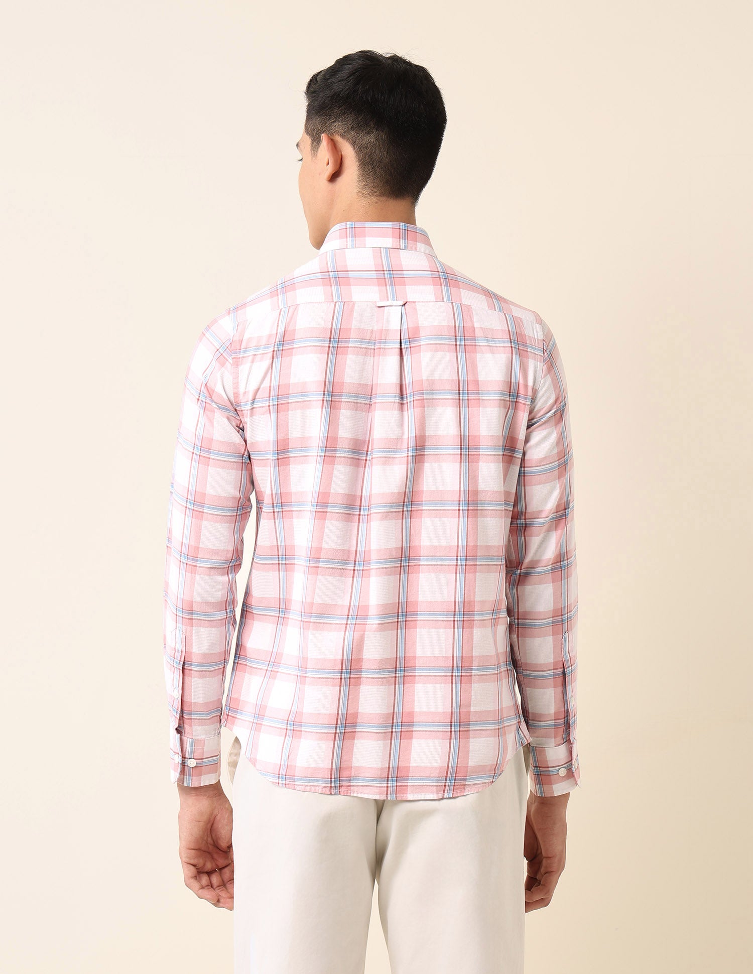Plaid Checked Pure Cotton Shirt Pink - U.S. Polo Assn. India | Large