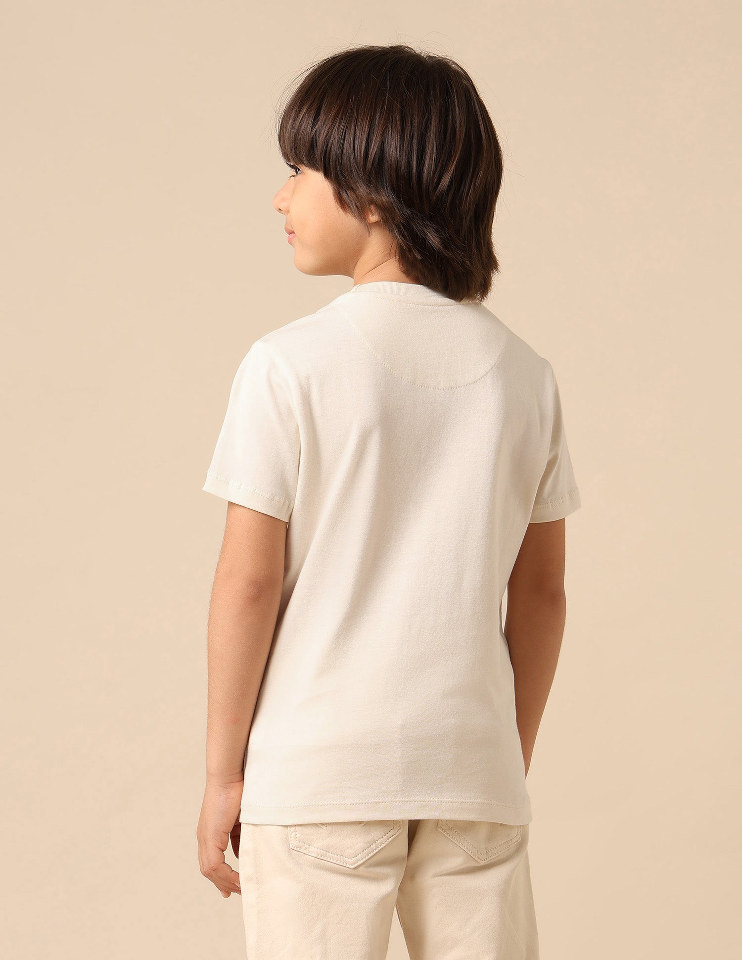 Boys Pure Cotton Graphic Brand Printed T Shirt Off White - U.S. POLO ASSN. | Large