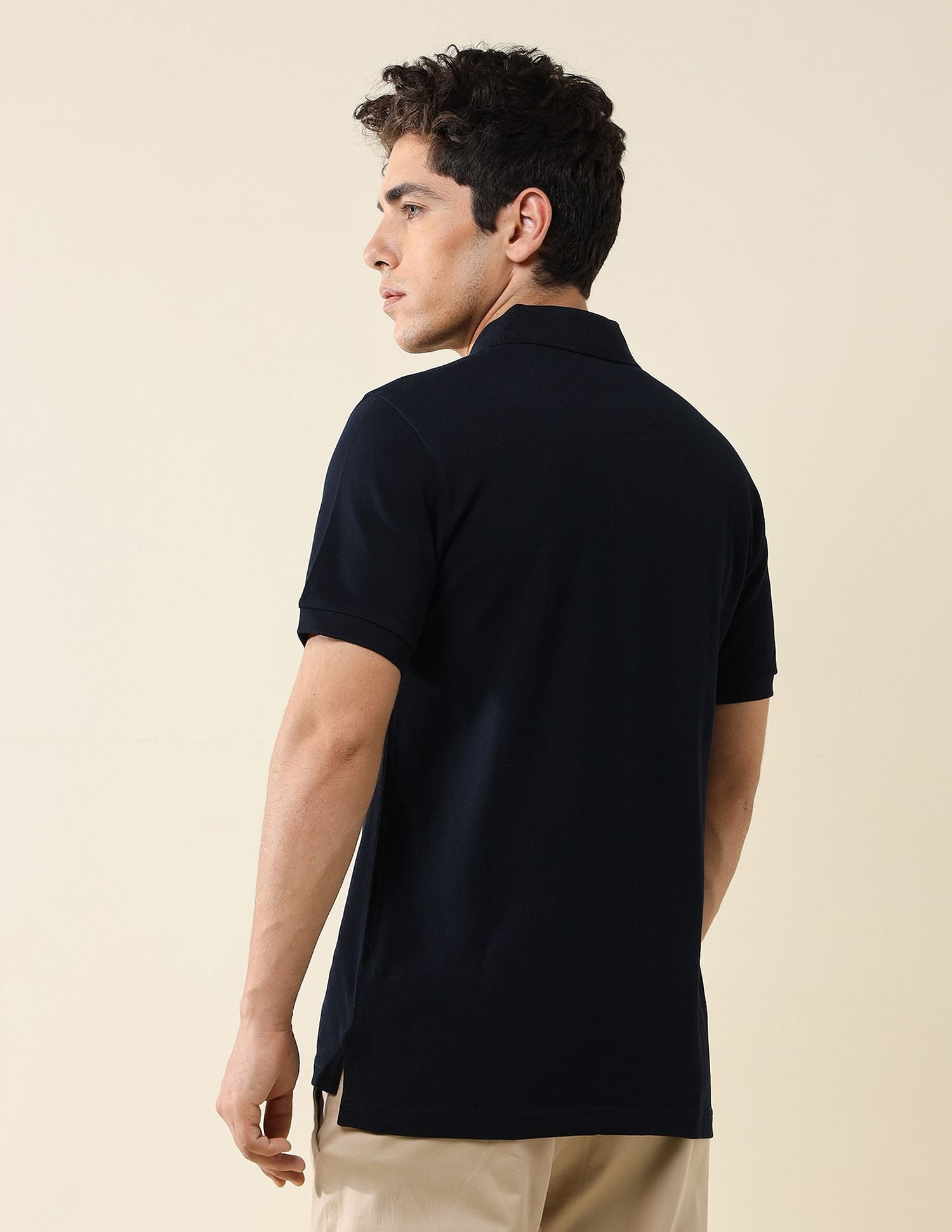 Pure Cotton Slim Fit Polo Shirt Navy - U.S. Polo Assn. India | Large