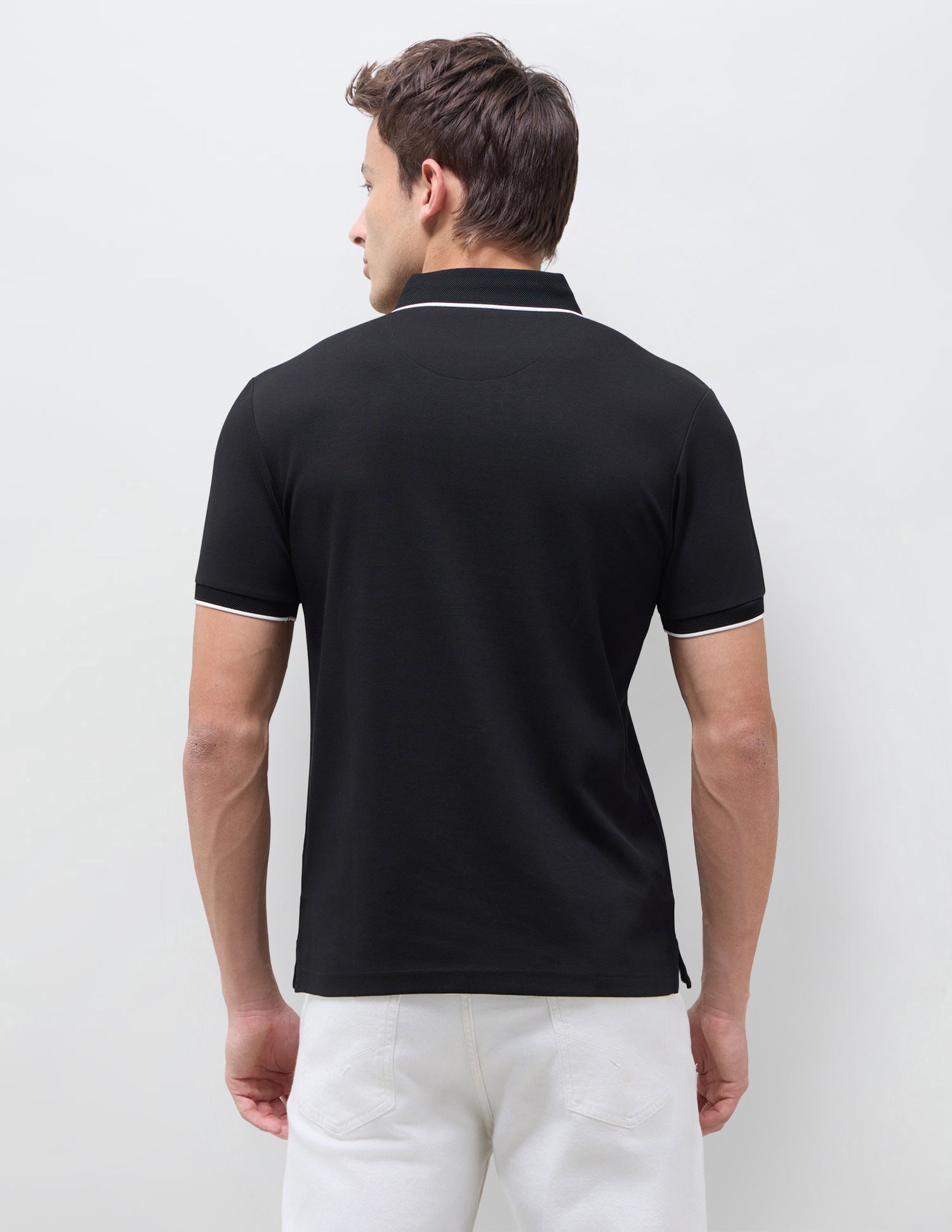 Solid Slim Fit Polo Shirt Black - U.S. Polo Assn. India | Large