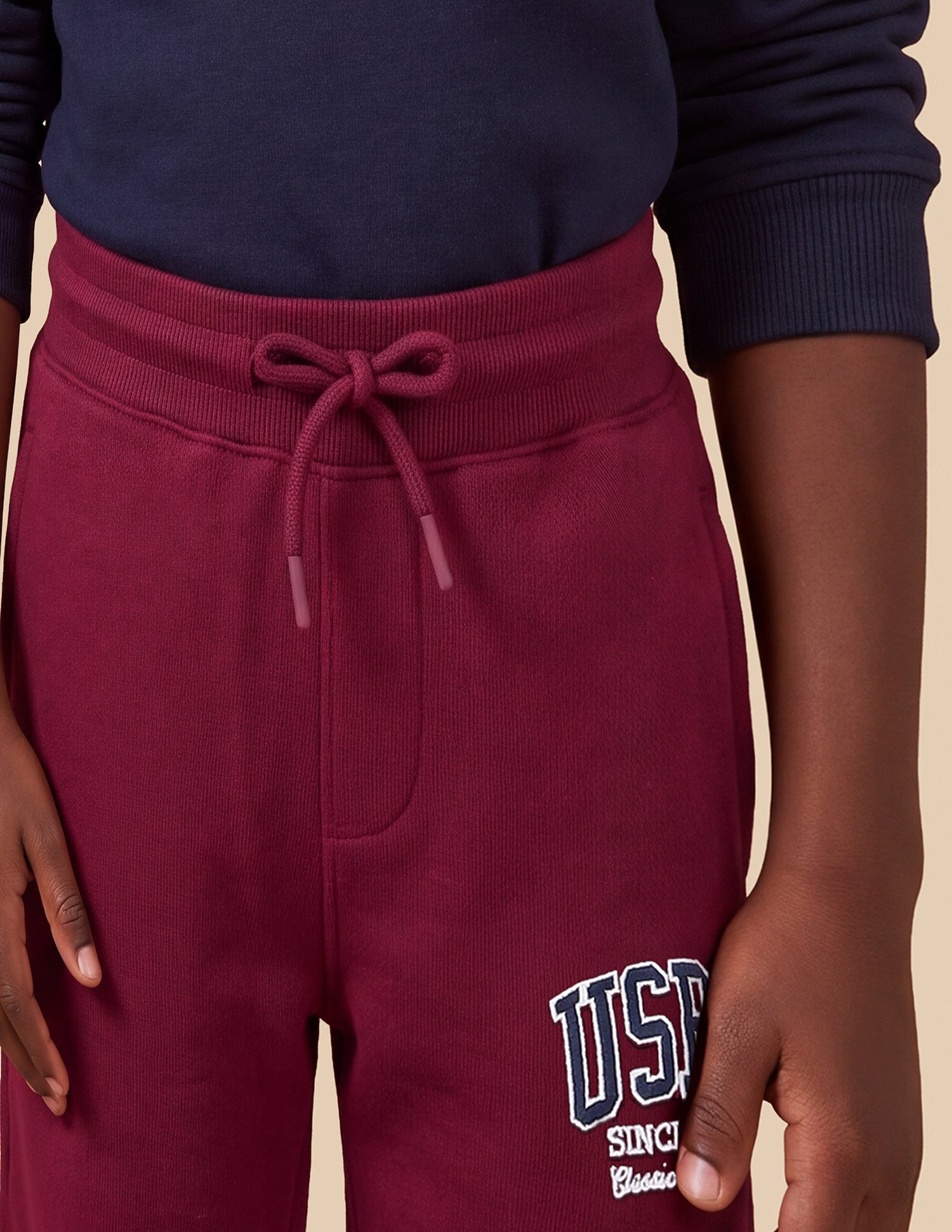 Mid Rise Regular Fit Sweatpants Maroon - U.S. Polo Assn. India | Large