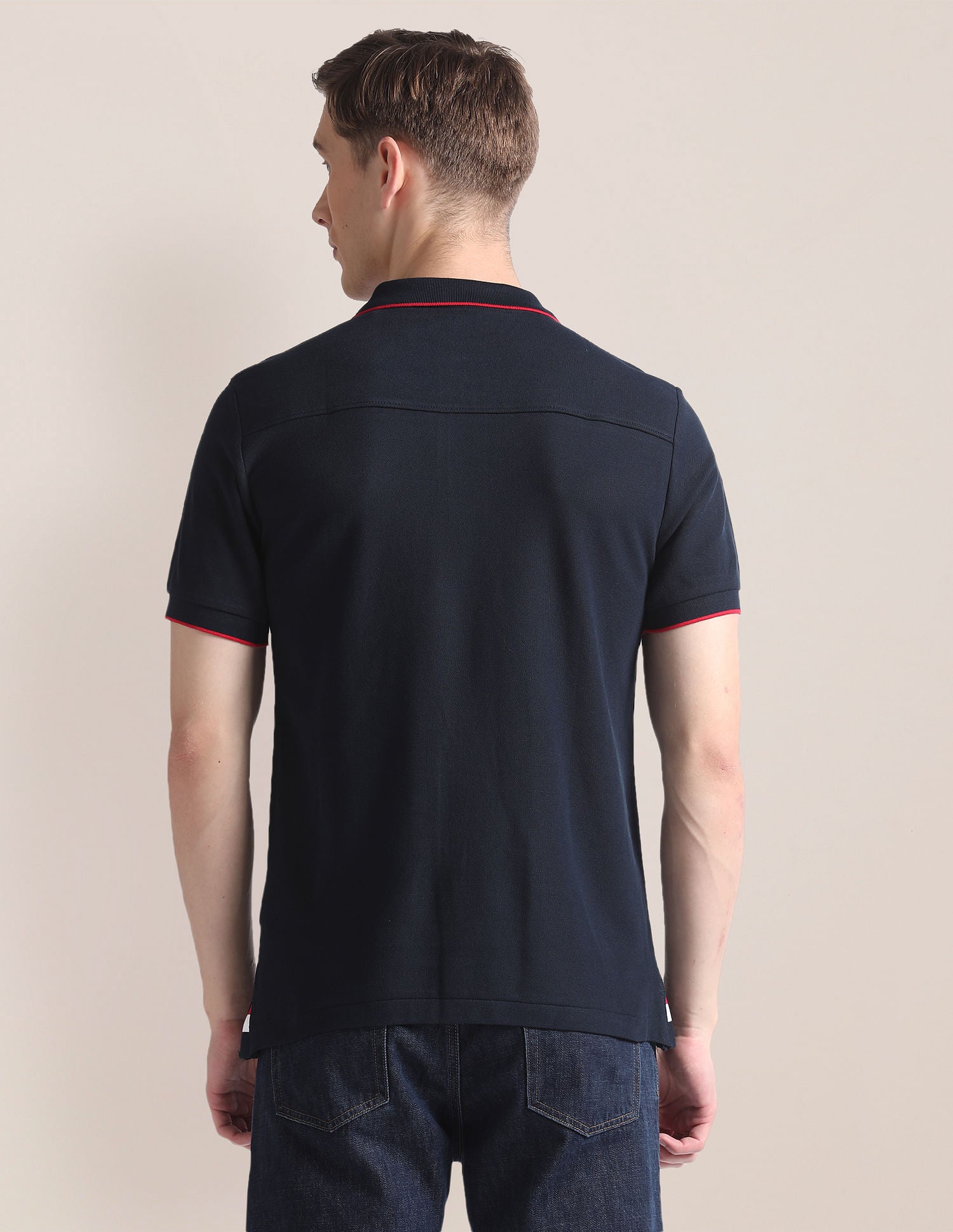 Solid Slim Polo Shirt Navy - U.S. Polo Assn. India | Large