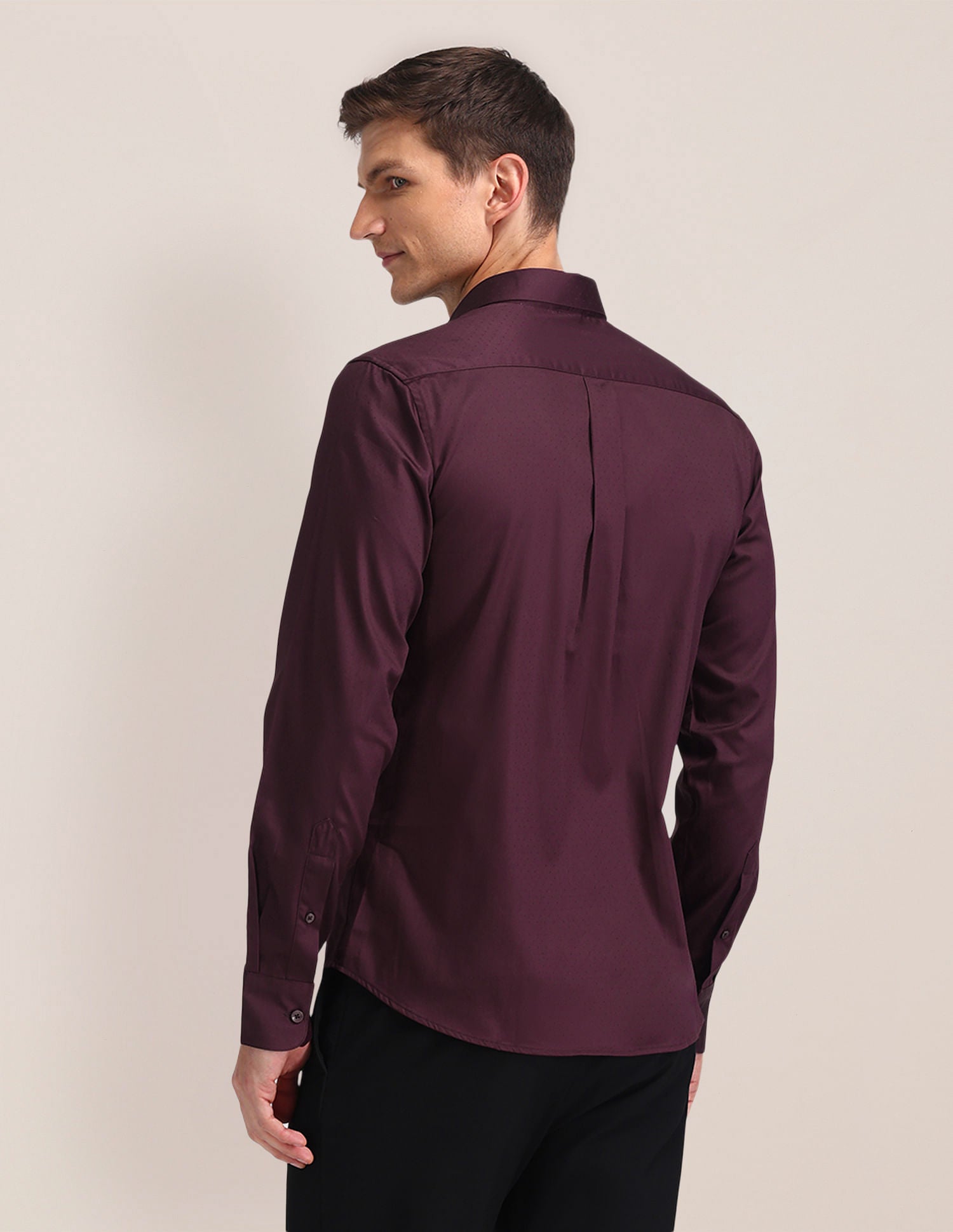 Regular Fit Satin Shirt Wine - U.S. Polo Assn. India | Large