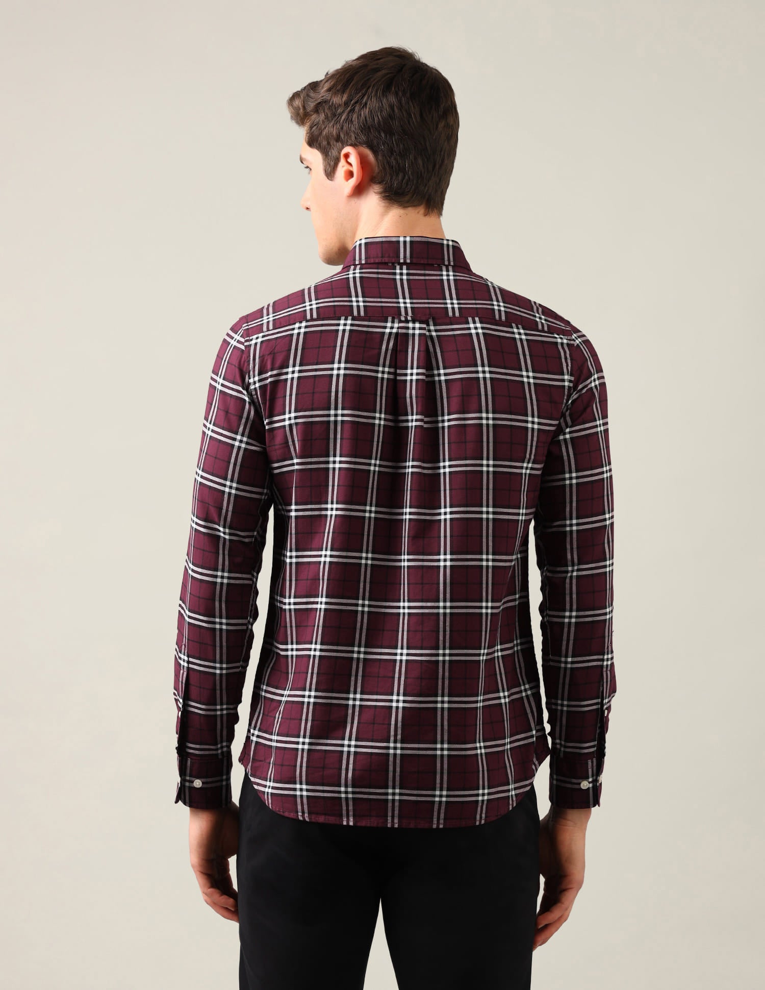 Grid Tattersall Checked Tailored Fit Shirt Red - U.S. Polo Assn. India | Large
