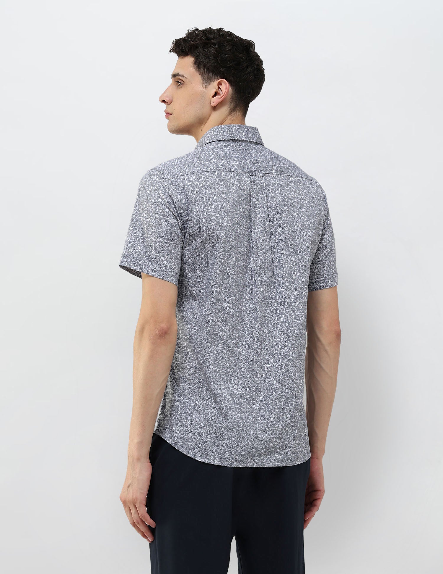 Geometric Printed Tailored Fit Shirt Navy - U.S. POLO ASSN. | Large