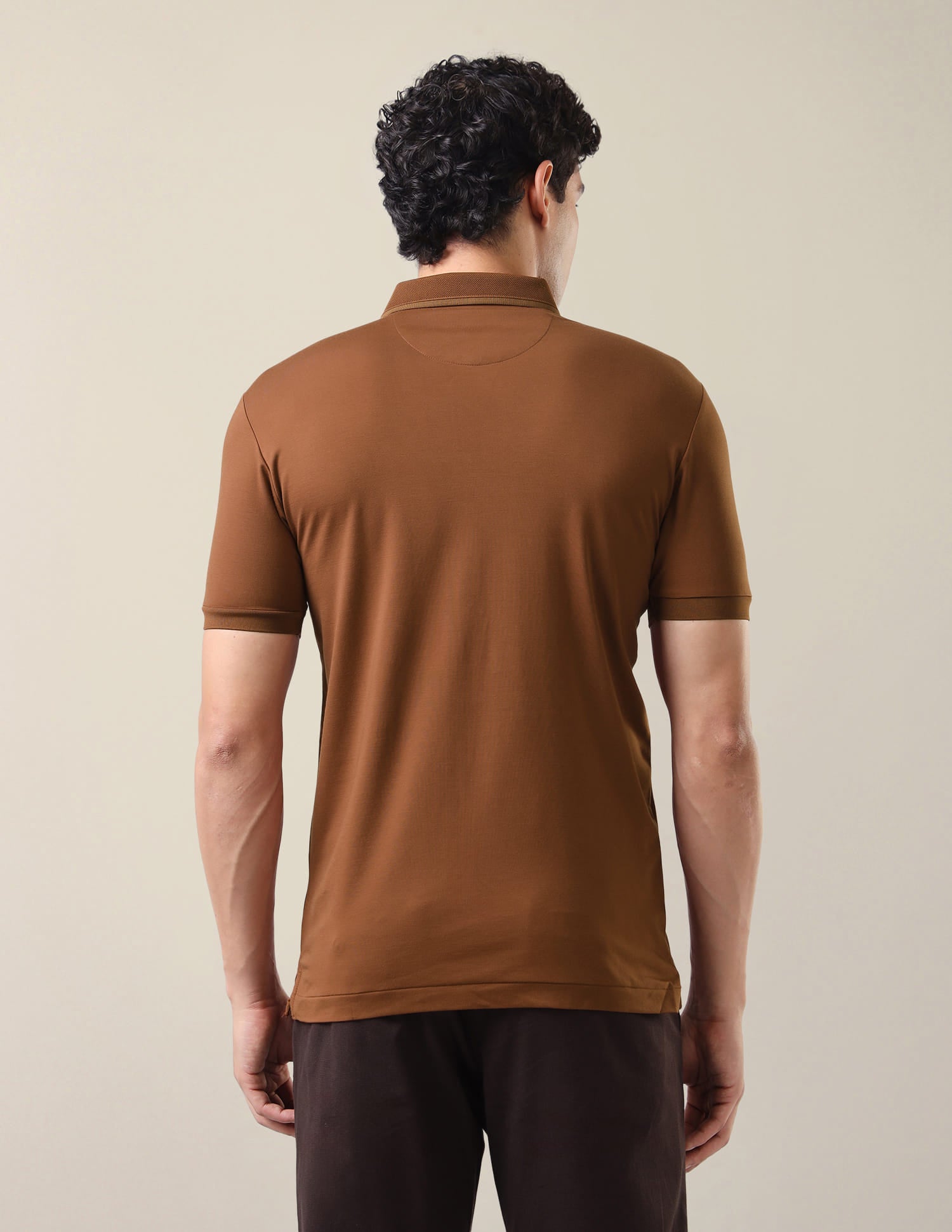Solid Slim Fit Polo Shirt Brown - U.S. Polo Assn. India | Large