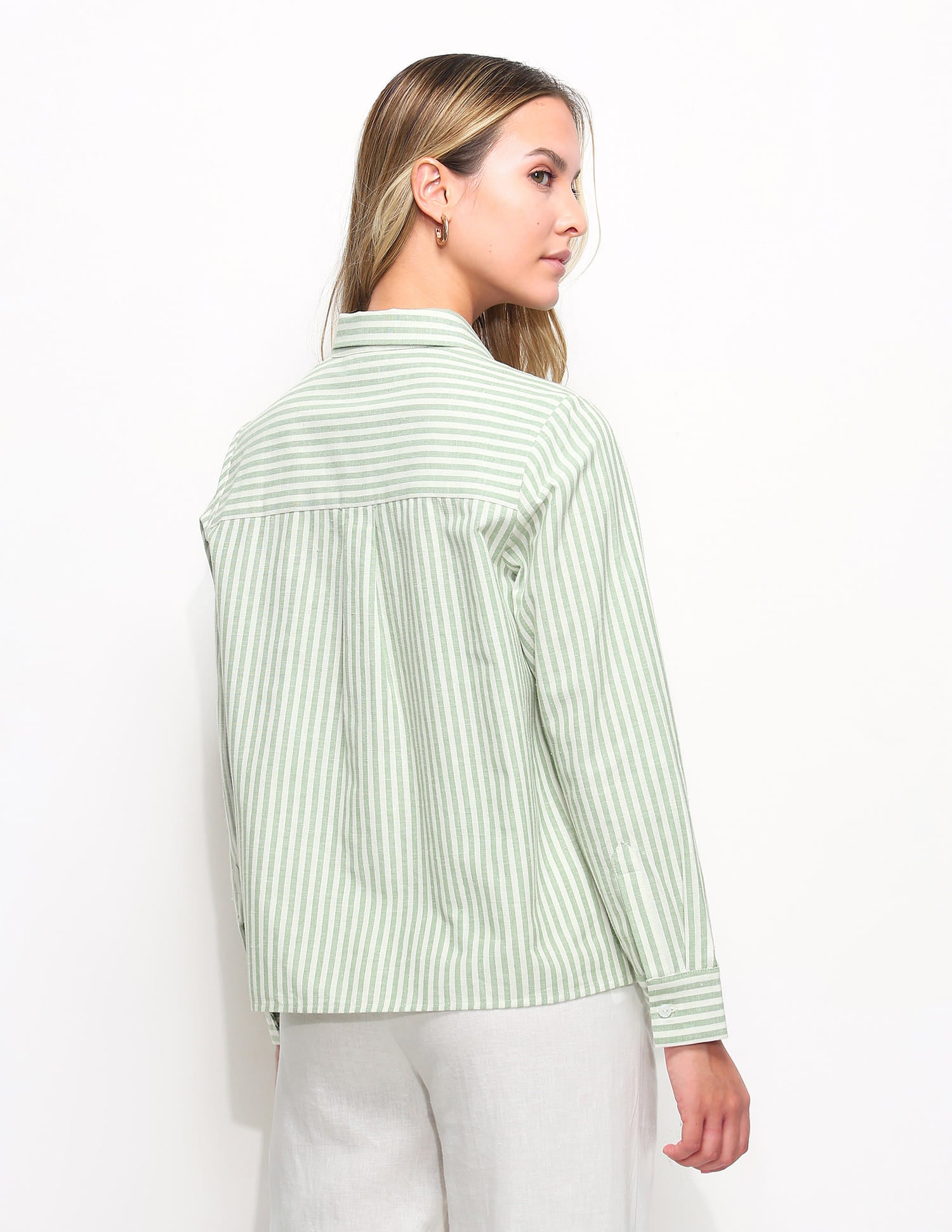 Relaxed Fit Striped Shirt Green - U.S. Polo Assn. India | Large
