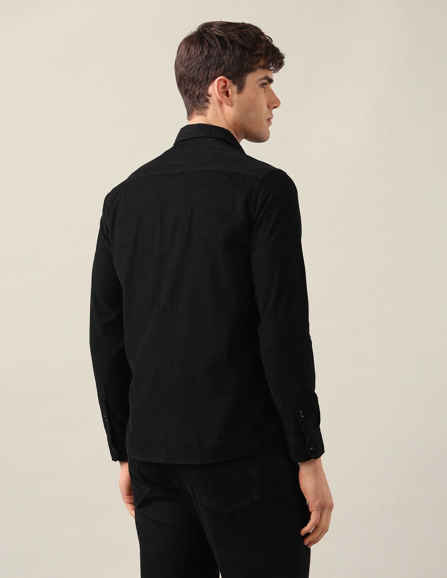 Corduroy Regular Fit Shirt Black - U.S. Polo Assn. India | Large