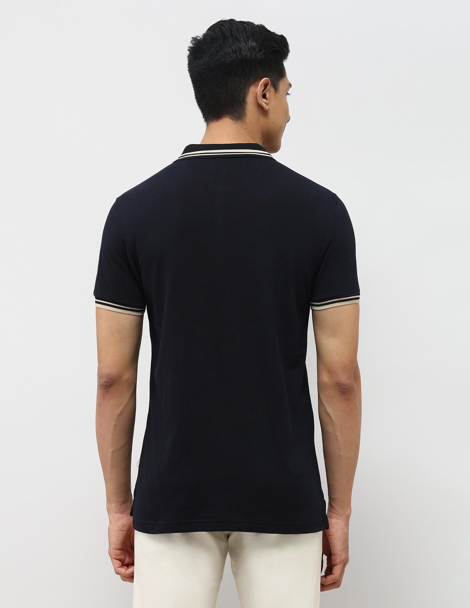 Pure Cotton Muscle Fit Polo Shirt Navy - U.S. Polo Assn. India | Large