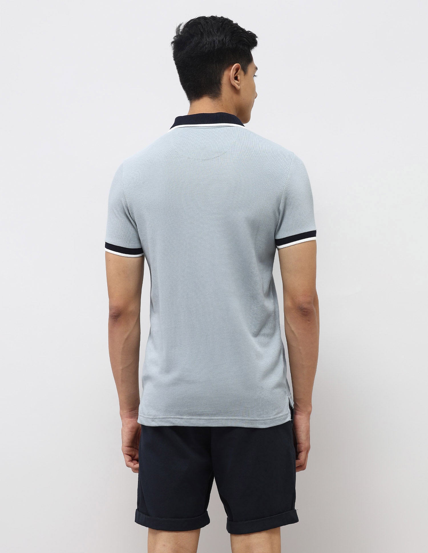 Pure Cotton Muscle Fit Polo Shirt Light Grey - U.S. Polo Assn. India | Large