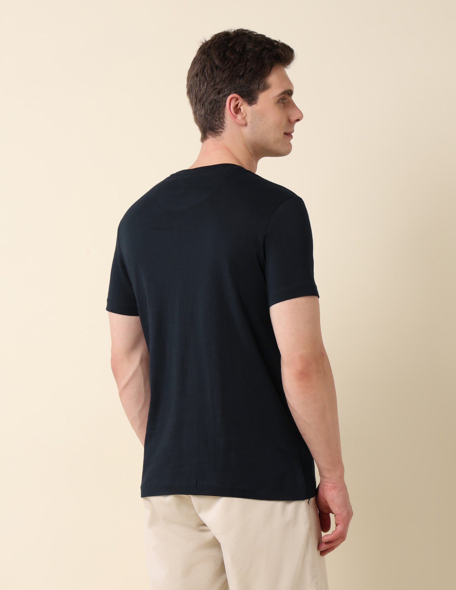 Crew Neck Brand Print Cotton T-Shirt Navy - U.S. POLO ASSN. | Large