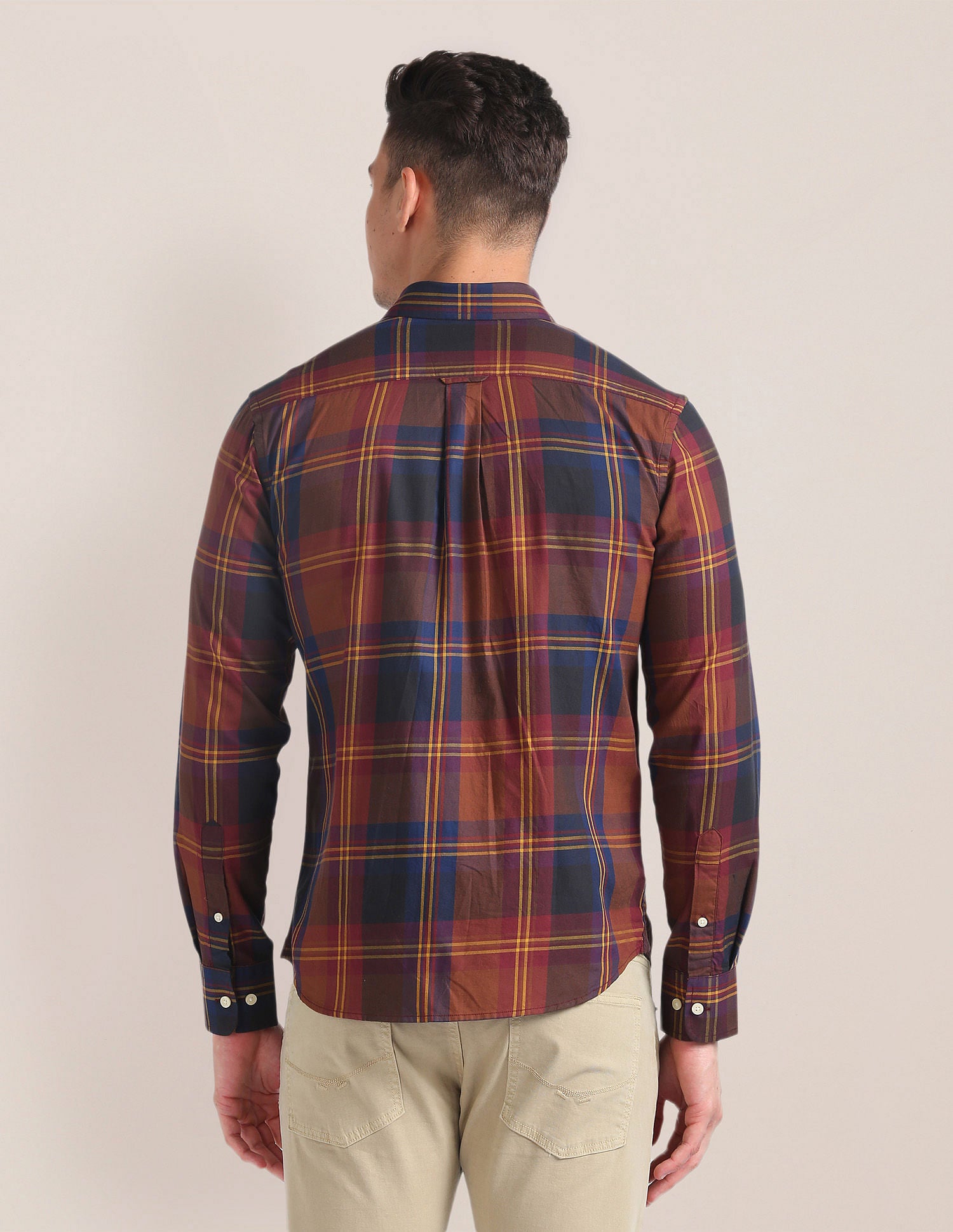 Premium Cotton Tartan Check Shirt Maroon - U.S. Polo Assn. India | Large