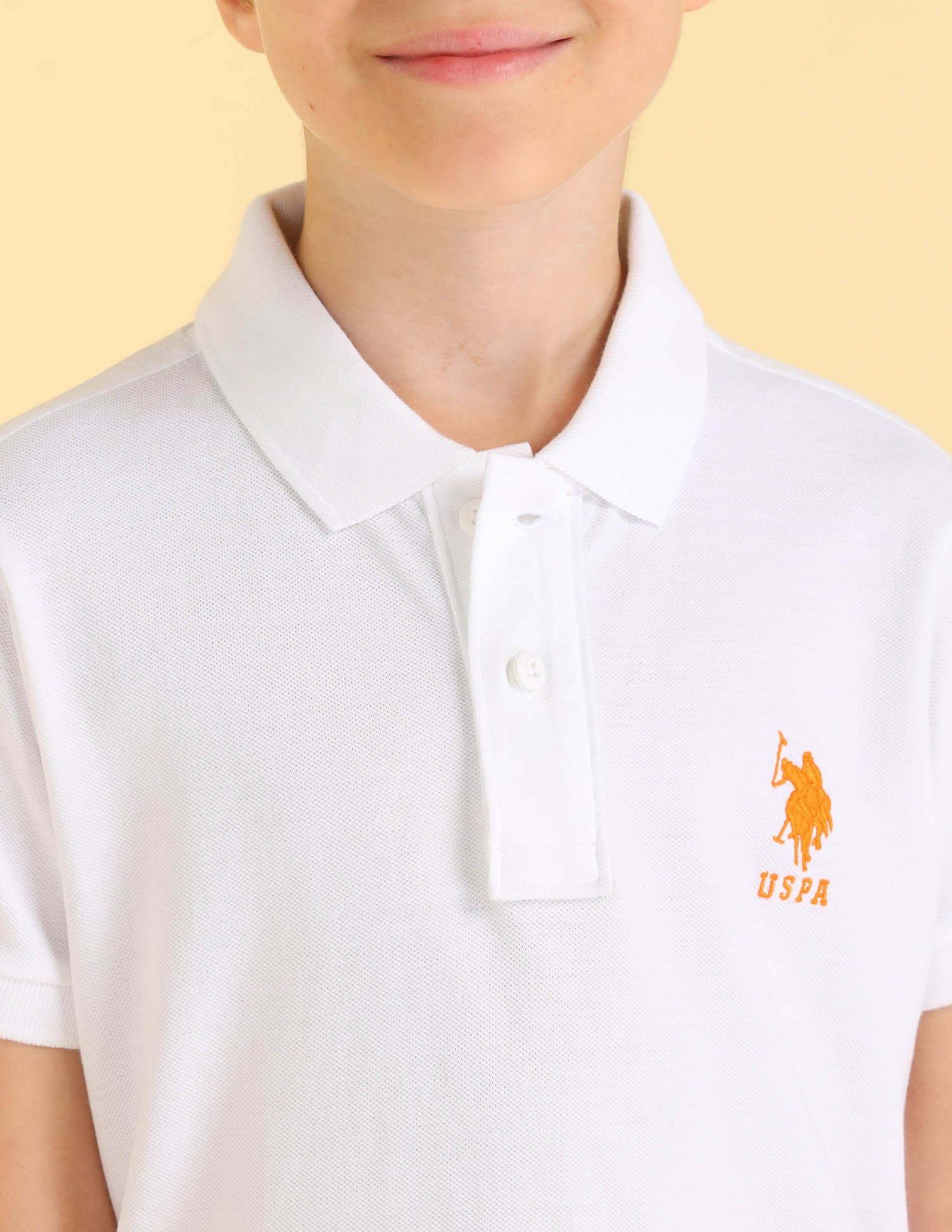 Boys Cotton Pique Polo Shirt White - U.S. POLO ASSN. | Large