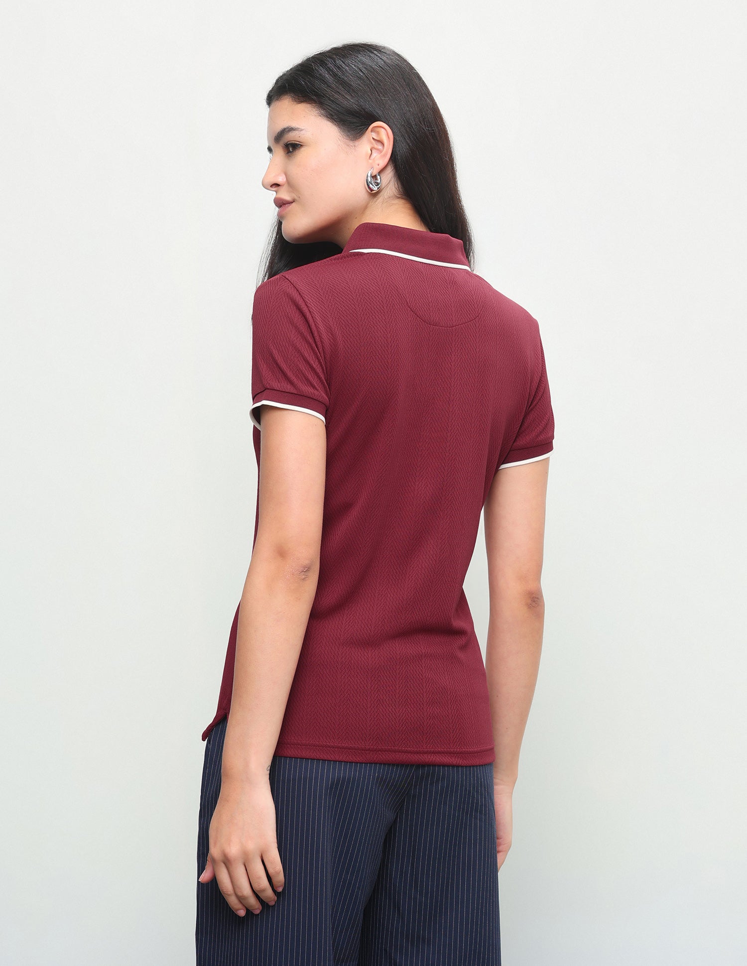 Textured Regular Fit Polo Shirt Maroon - U.S. Polo Assn. India | Large
