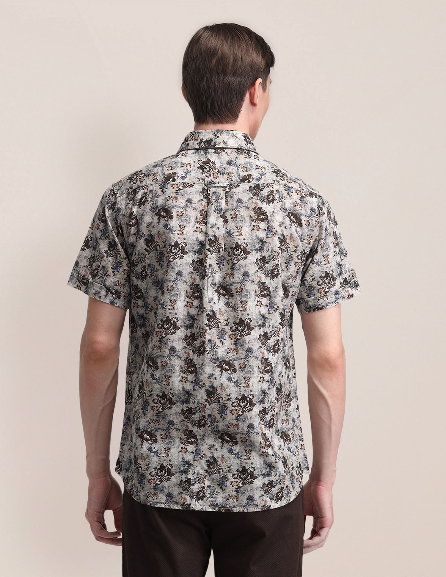 Tailored Fit Printed Shirt Brown - U.S. Polo Assn. India | Large