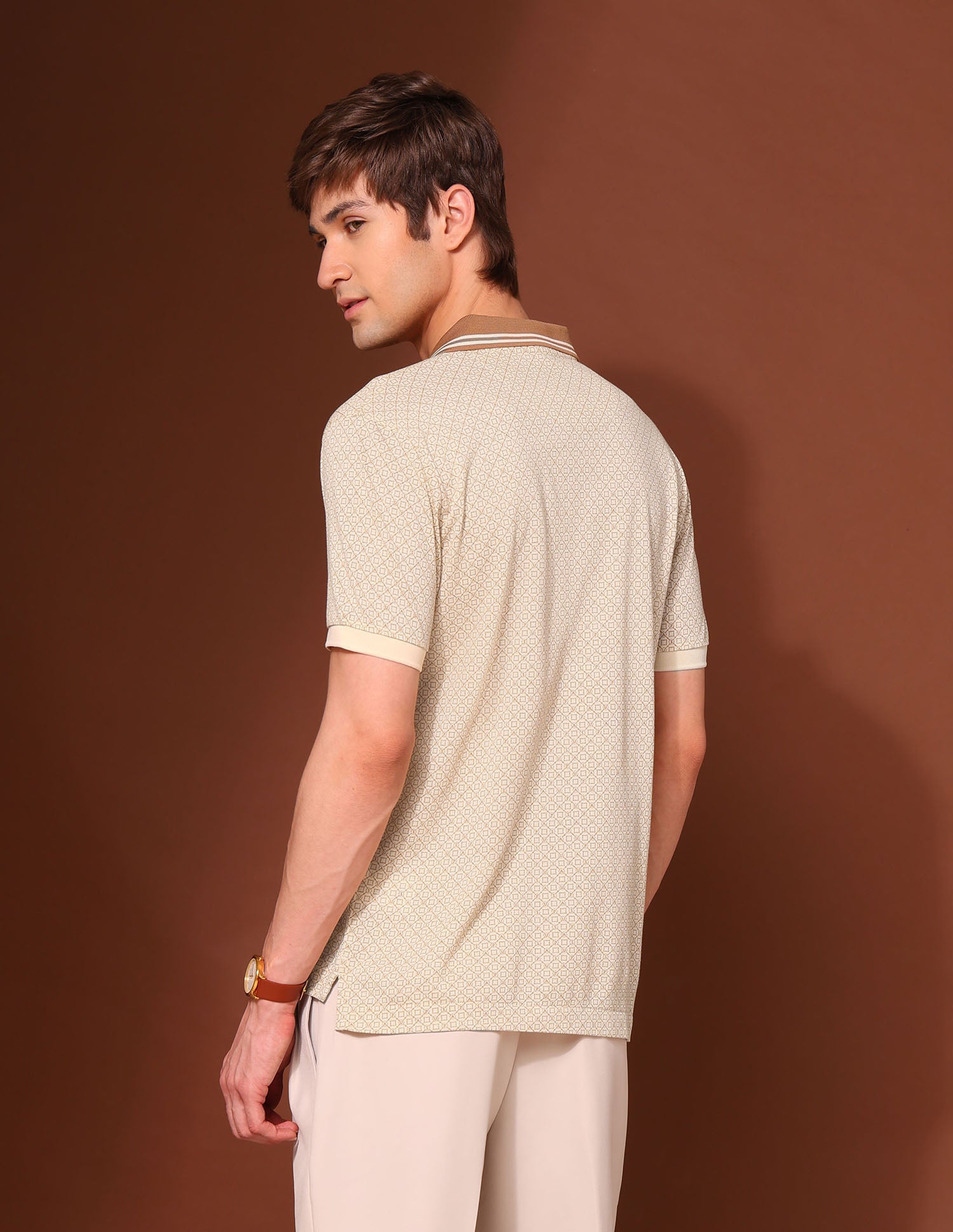 Pure Cotton Work And Wander Polo Shirt Beige - U.S. Polo Assn. India | Large