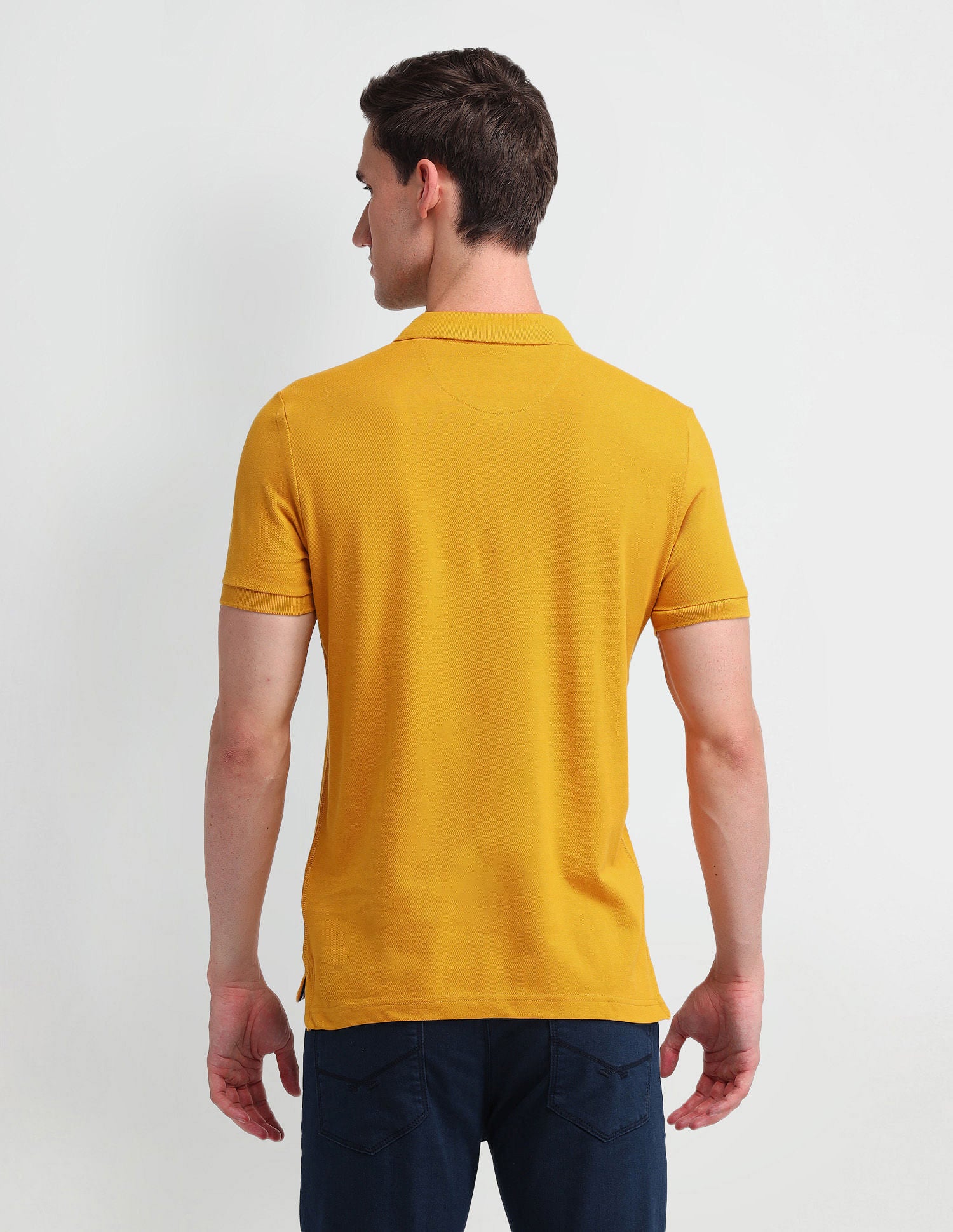 Solid Slim Fit Polo Shirt Mustard - U.S. POLO ASSN. | Large
