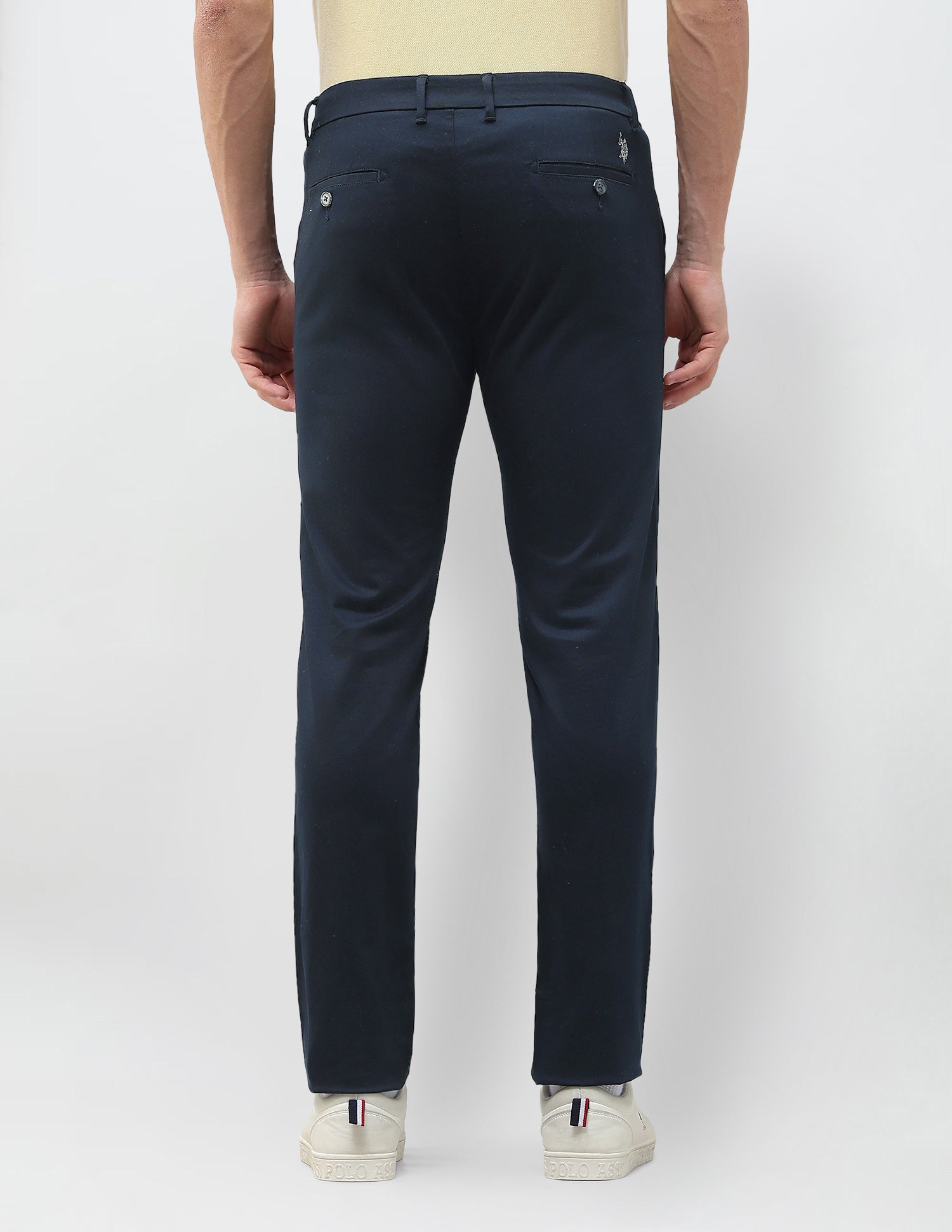 Denver Slim Fit Dobby Trousers Navy - U.S. Polo Assn. India | Large