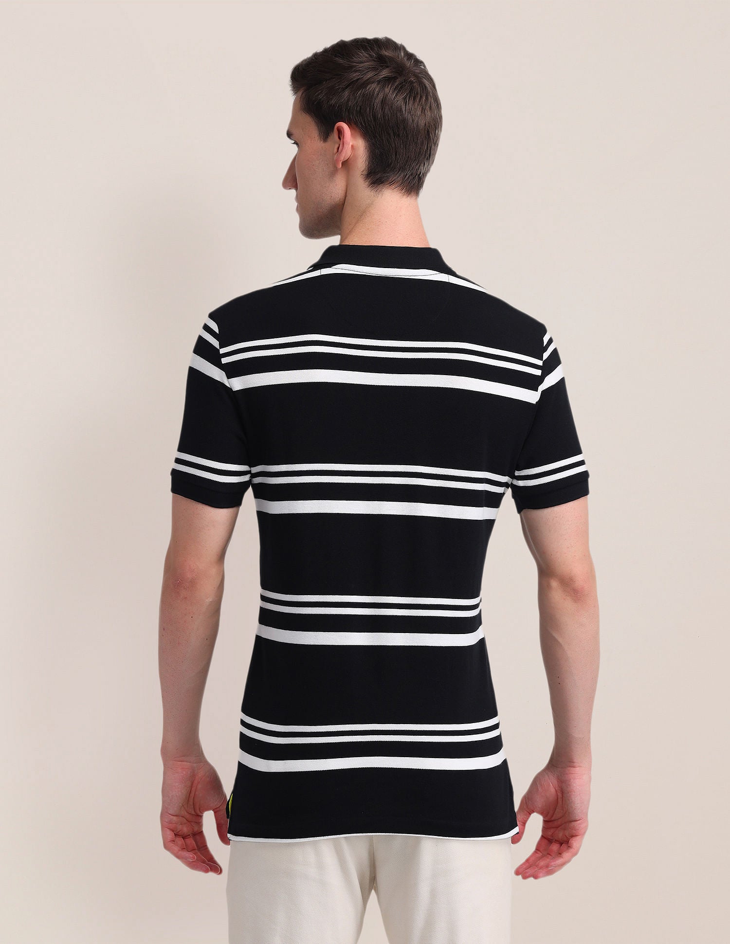 Slim Fit Striped Polo Shirt Black - U.S. POLO ASSN. | Large