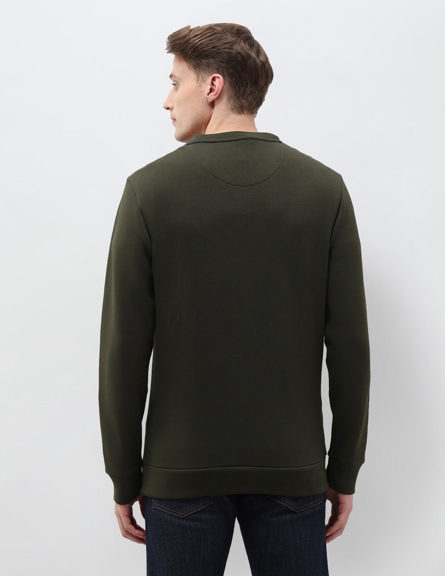 Solid Regular Fit Sweatshirt Olive - U.S. POLO ASSN. | Large