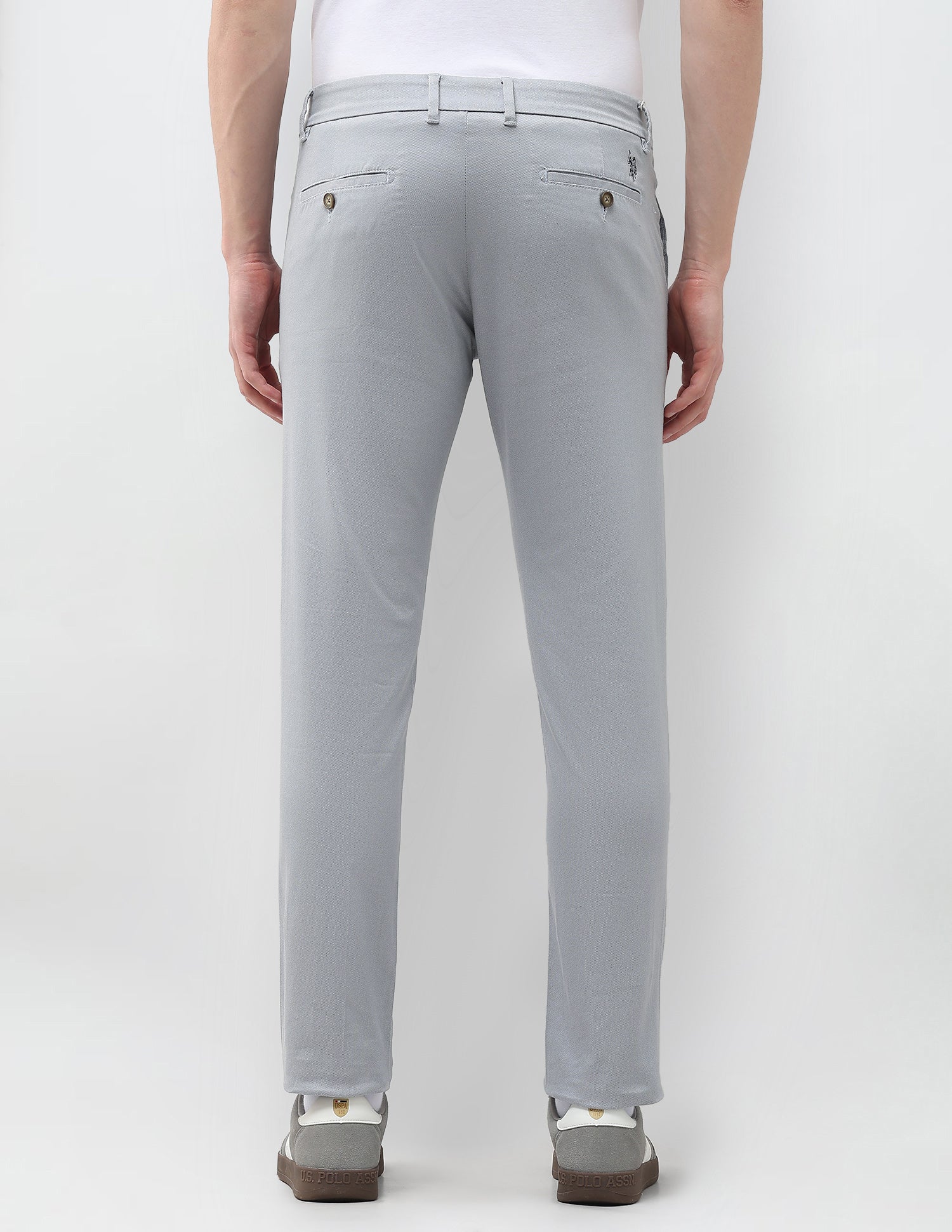 Super Slim Fit Satin Trousers Grey - U.S. Polo Assn. India | Large